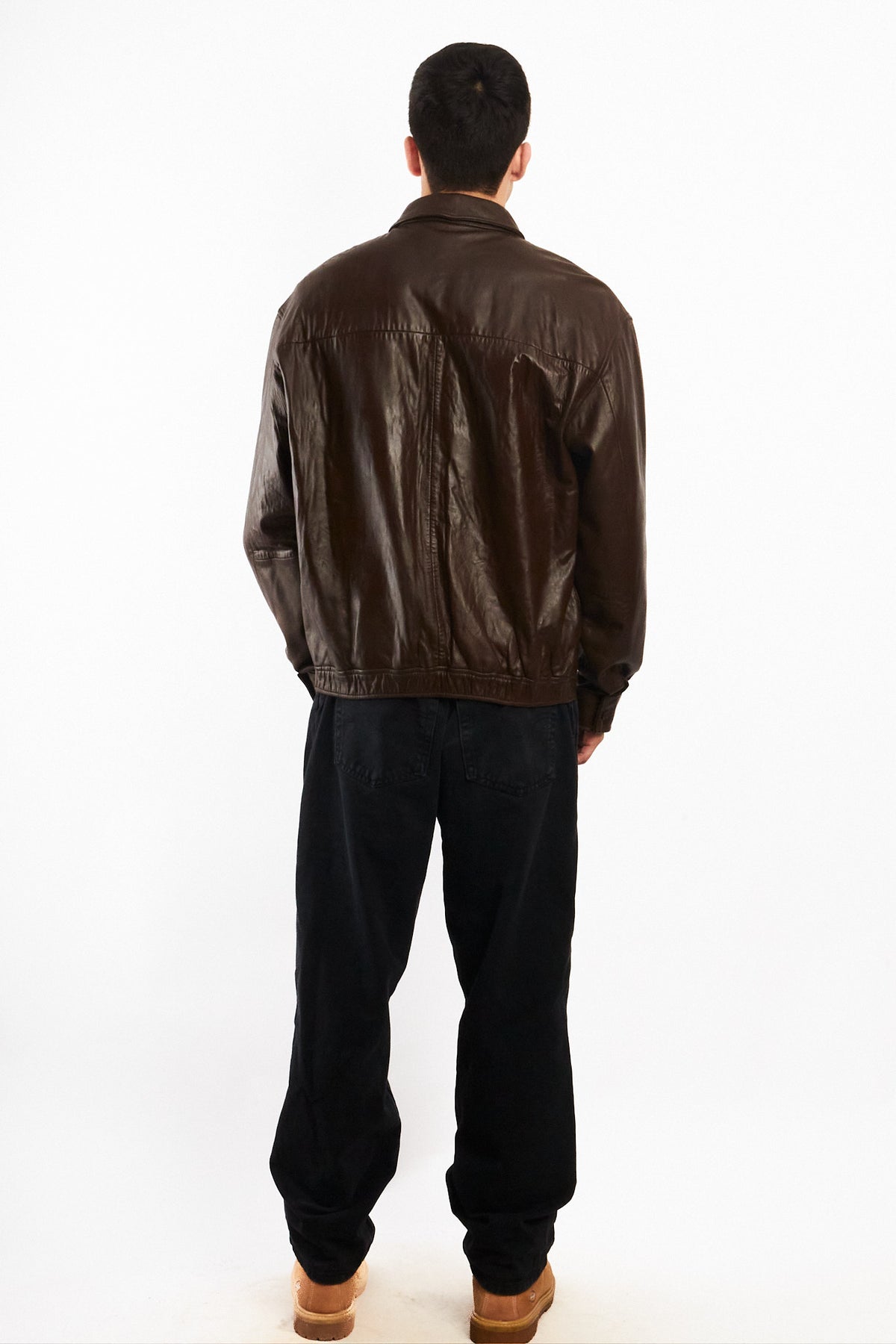 2000 Vintage Polo Ralph Lauren Brown Leather Harrington (M/L)