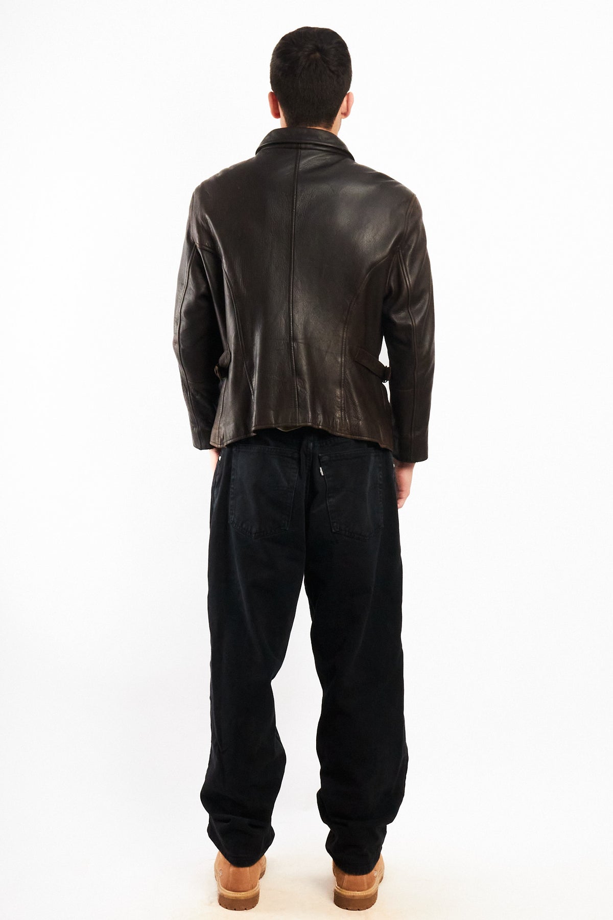 1990 Vintage Wilson Distressed Leather Utility Jacket (M)