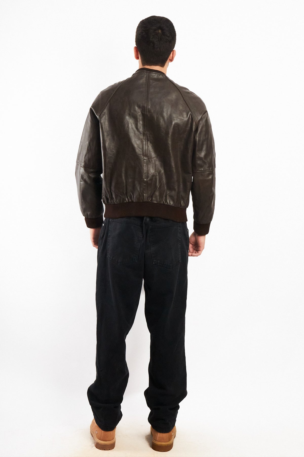 2000 Vintage Levi's Strauss Chocolate Leather Bomber Jacket (M)