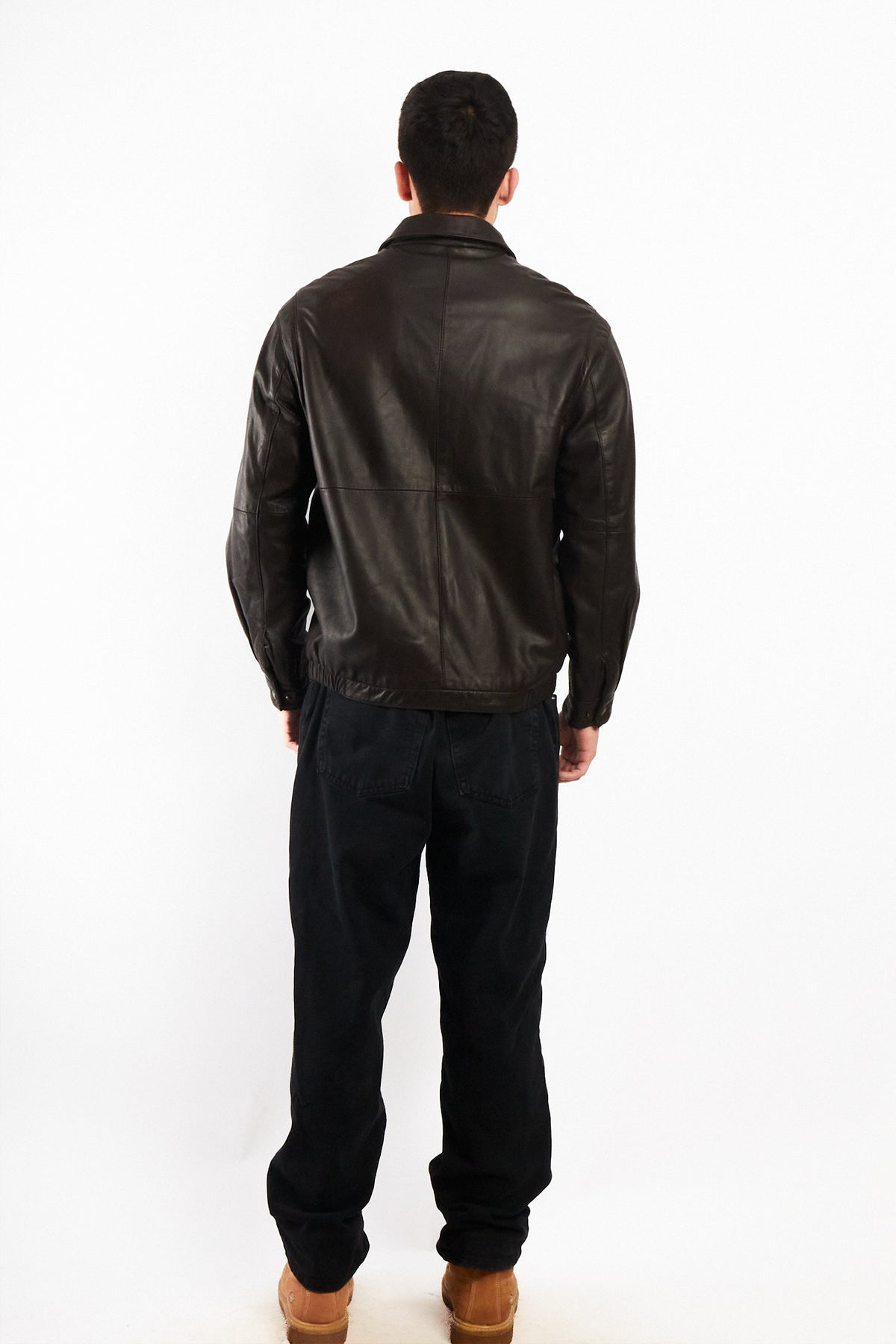 2010 Renzo Costa New Zealand Chocolate Leather Harrington (M)