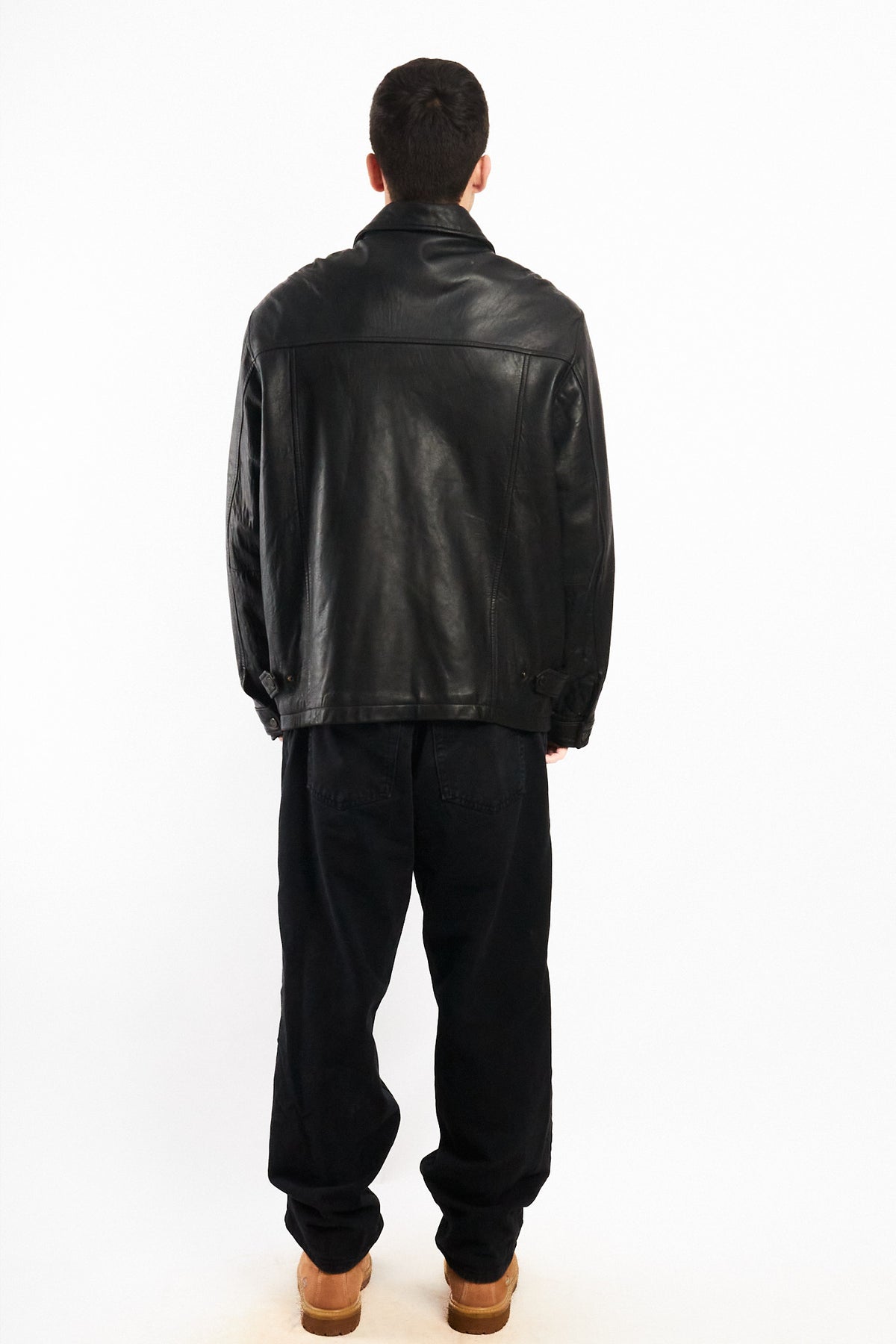 2000 Vintage Columbia Leather Harrington Jacket (L/XL)