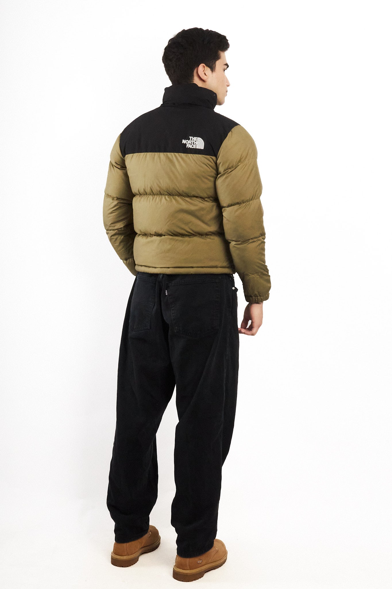 The North Face Retro Nustpe Olive Green Down Puffer Jacket (S/M)