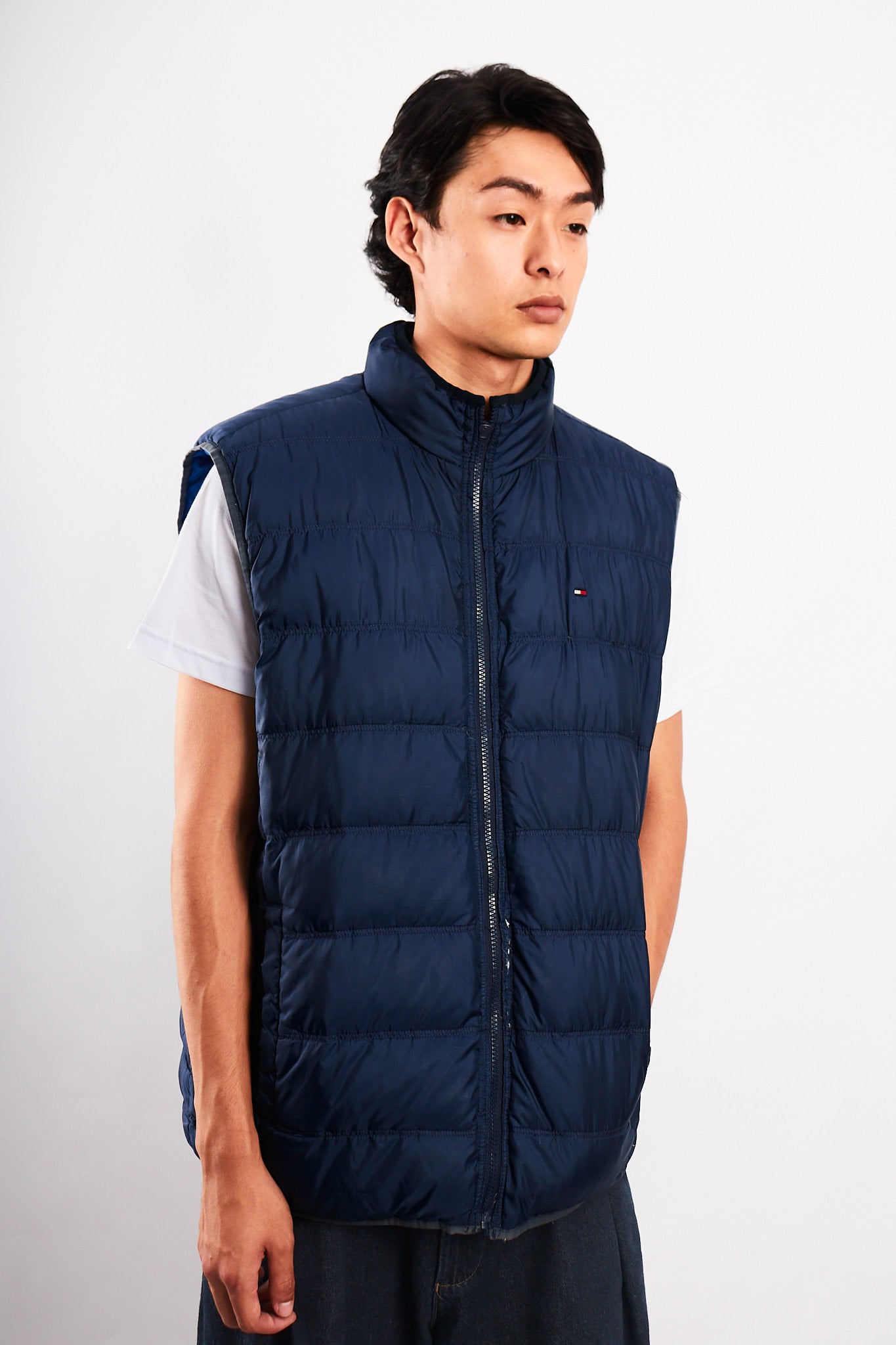 2000 Vintage Tommy Hilfiger Reversibe Down Puffer Vest (M/L)