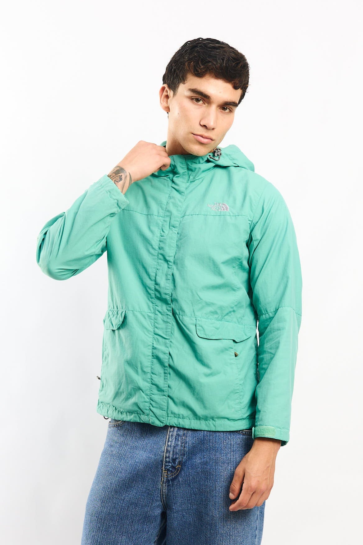 1990 The North Face Pastel Green Impermeable Jacket (S/M)