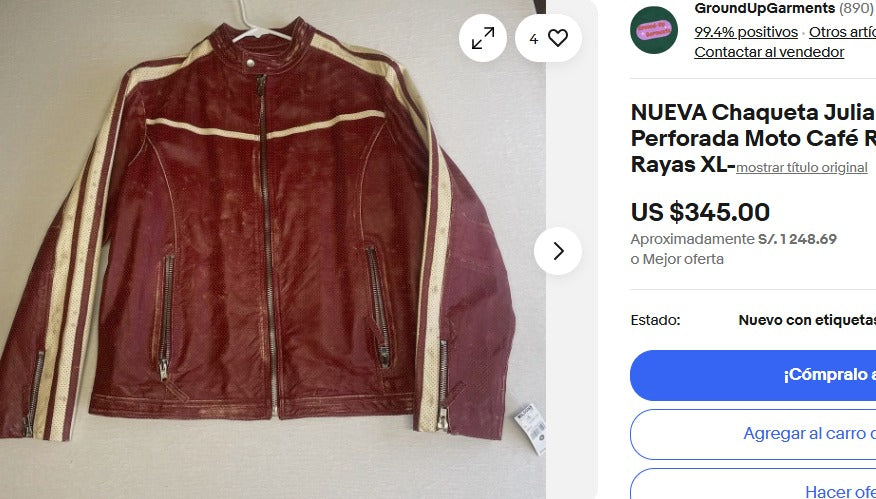 2000 Wilson x M Julian Moto Leather Cafe Racer Jacket(M/L)