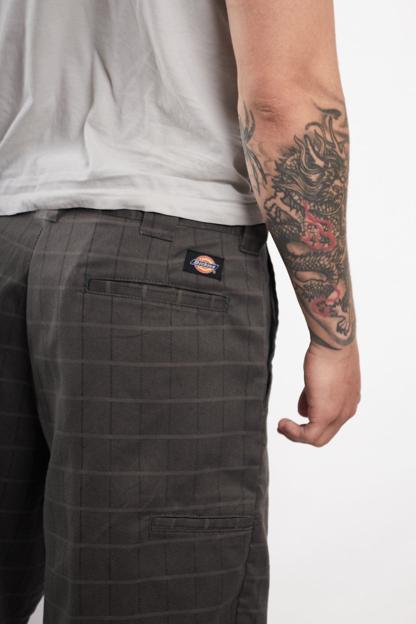 2000 Dickies Gray Plaid Work Short (32)