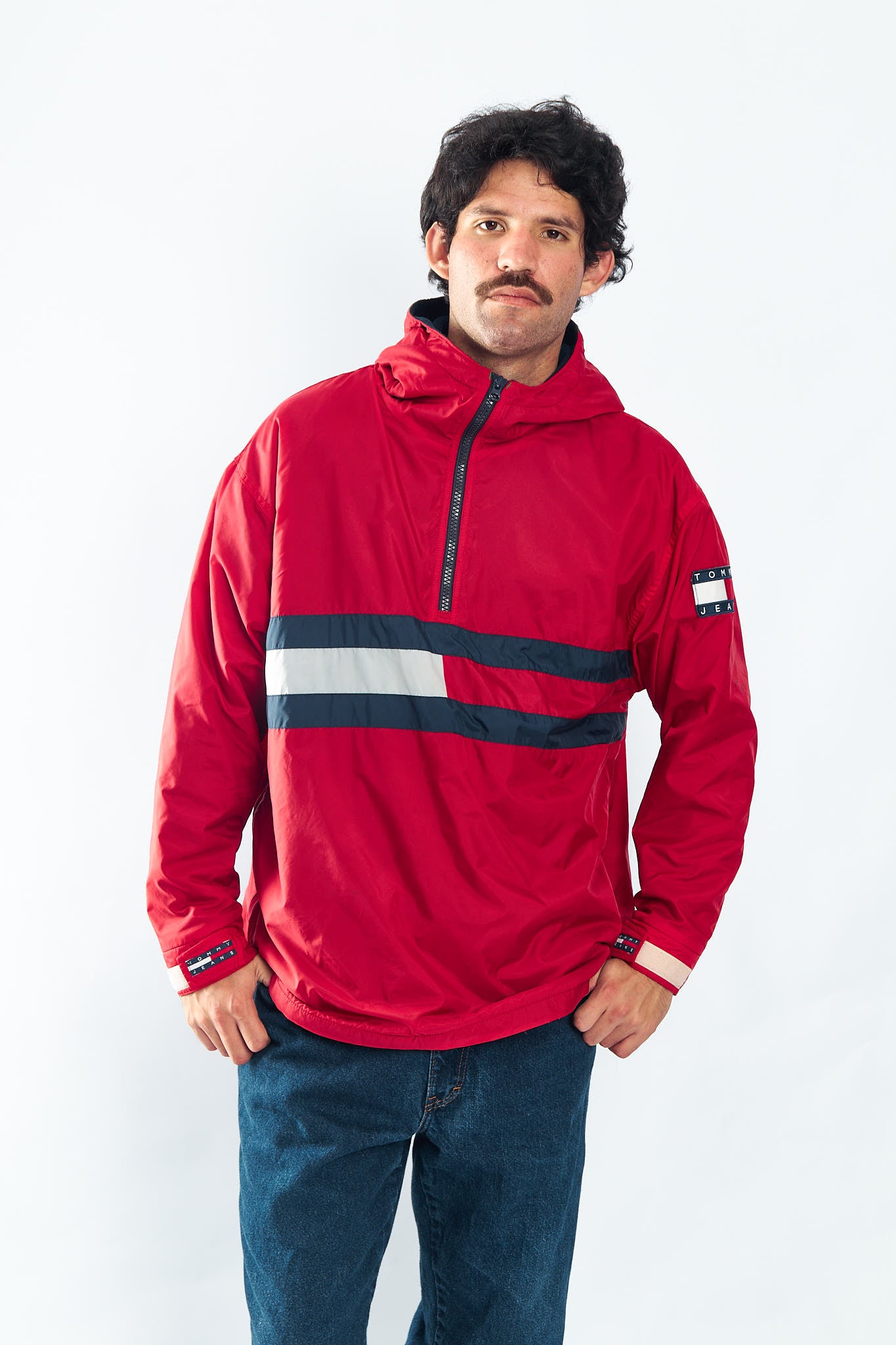 1990 Tommy Jeans Flag Quarter Zip Jacket (M/L)