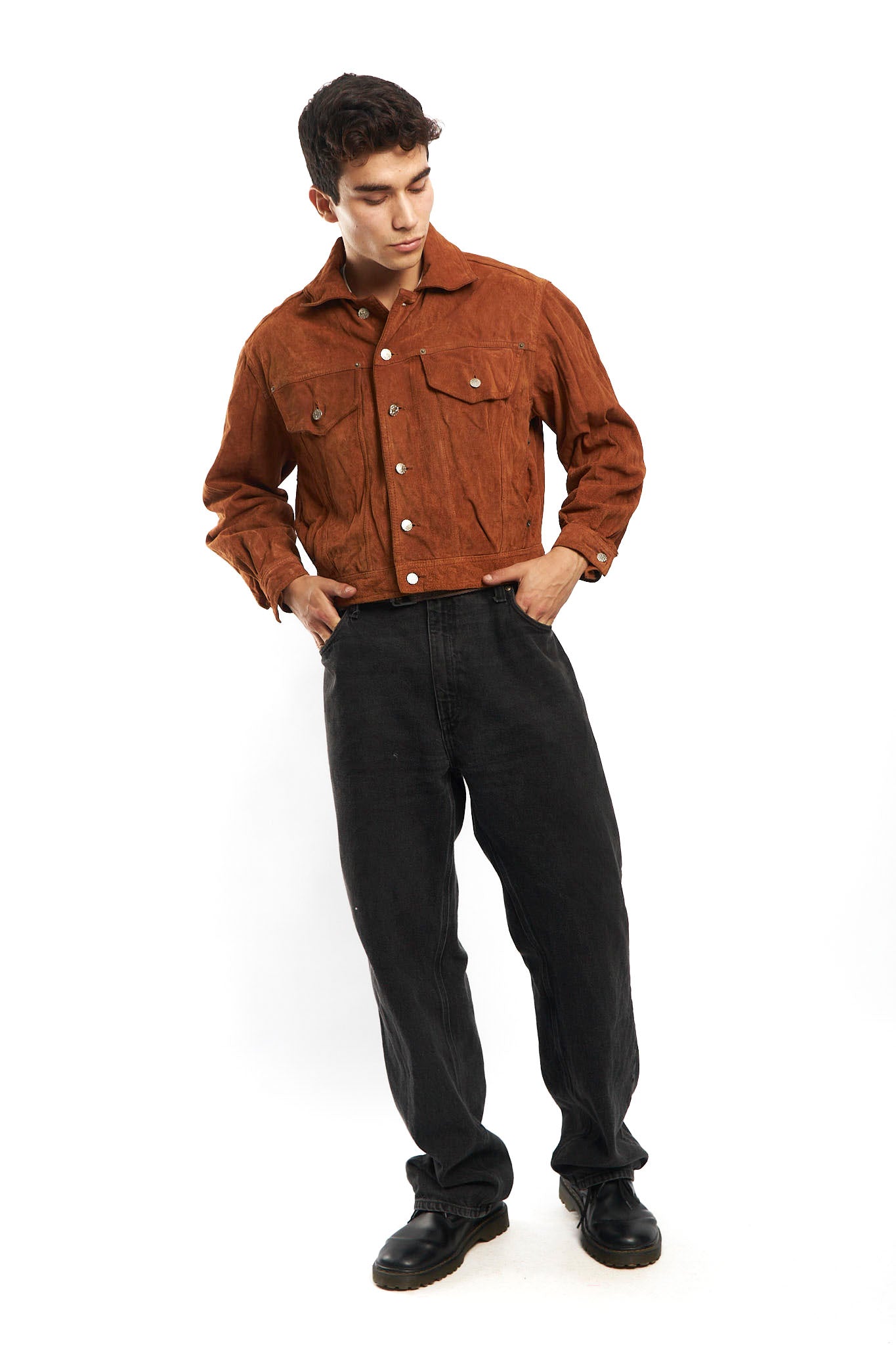 1990 Bomb Boogie Suede Boxy Leather Jacket (S)