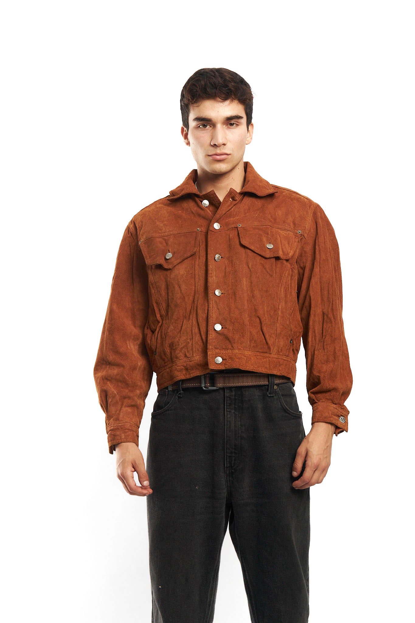 1990 Bomb Boogie Suede Boxy Leather Jacket (S)