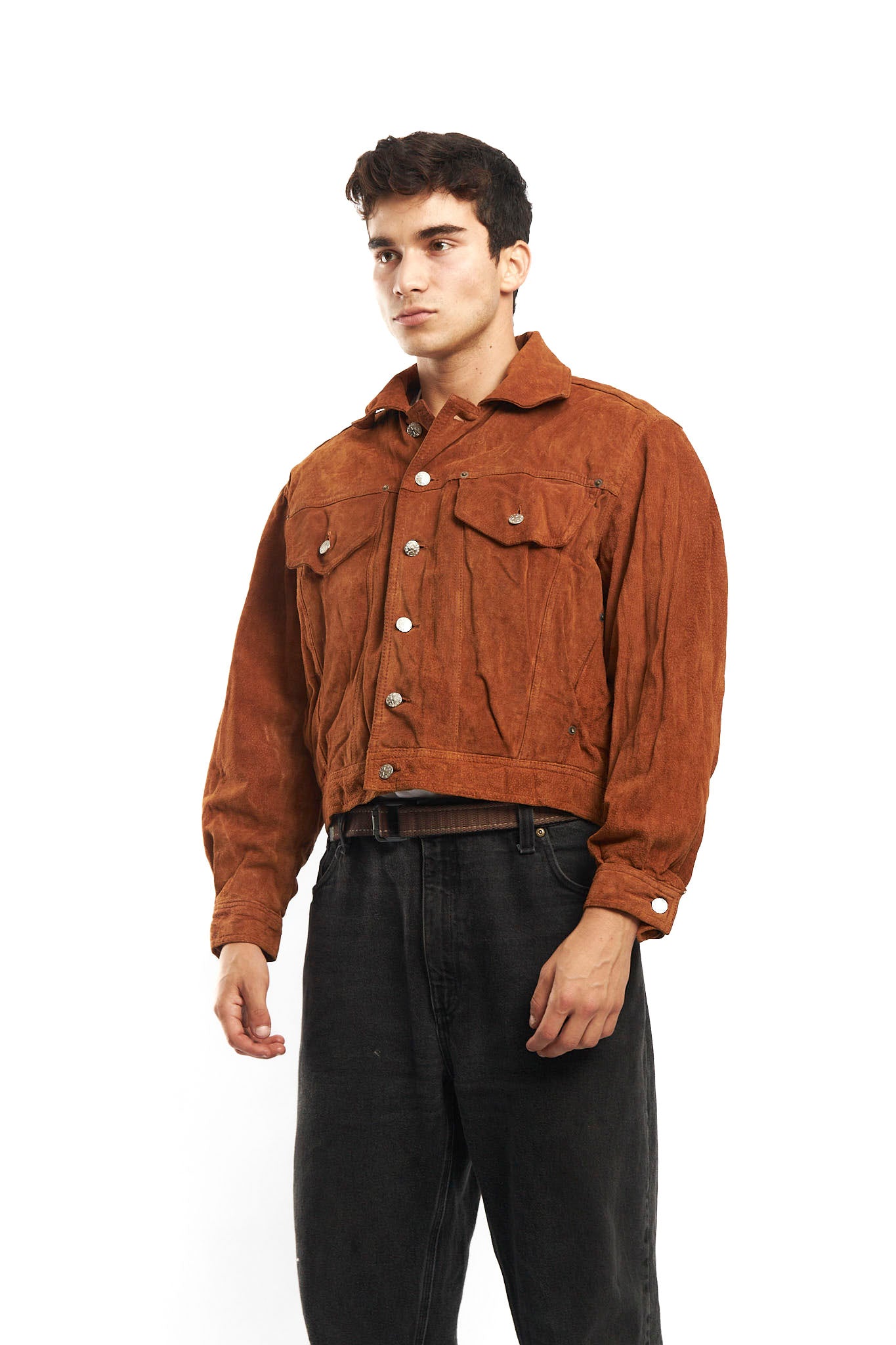 1990 Bomb Boogie Suede Boxy Leather Jacket (S)