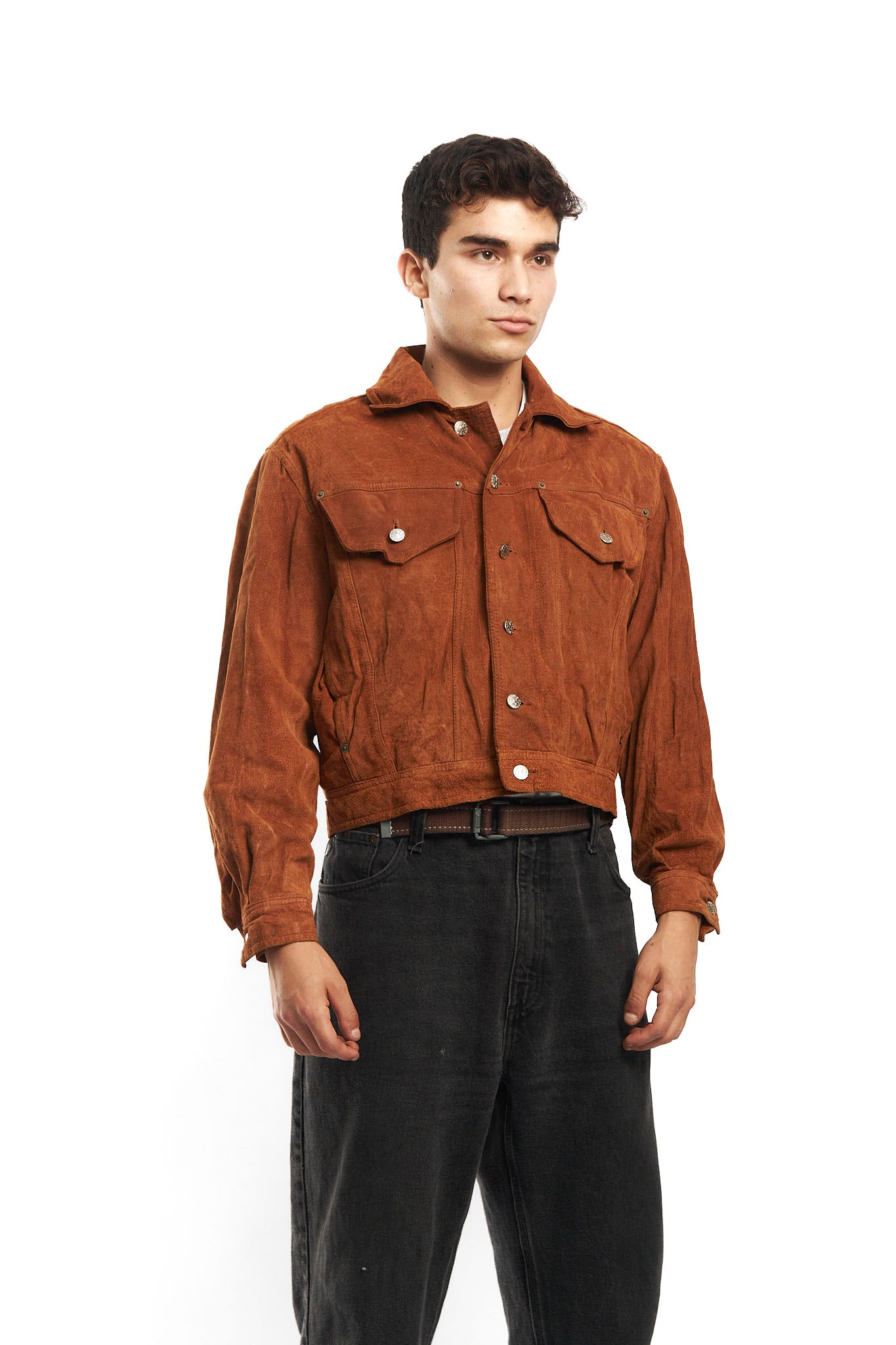 1990 Bomb Boogie Suede Boxy Leather Jacket (S)