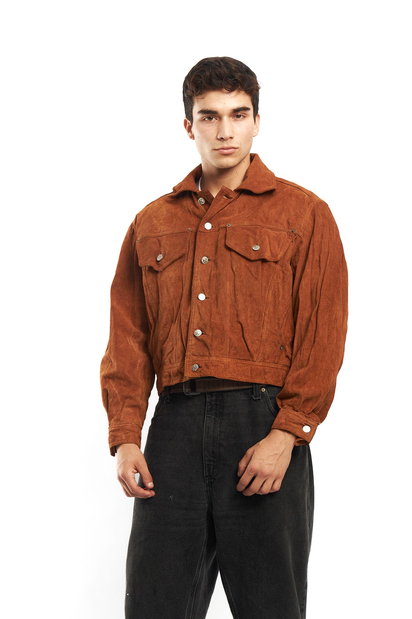 1990 Bomb Boogie Suede Boxy Leather Jacket (S)