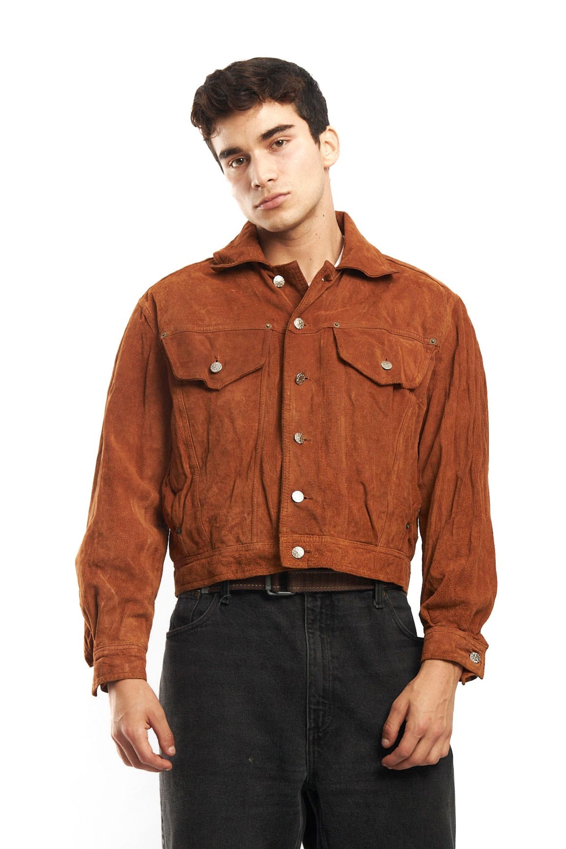 1990 Bomb Boogie Suede Boxy Leather Jacket (S)