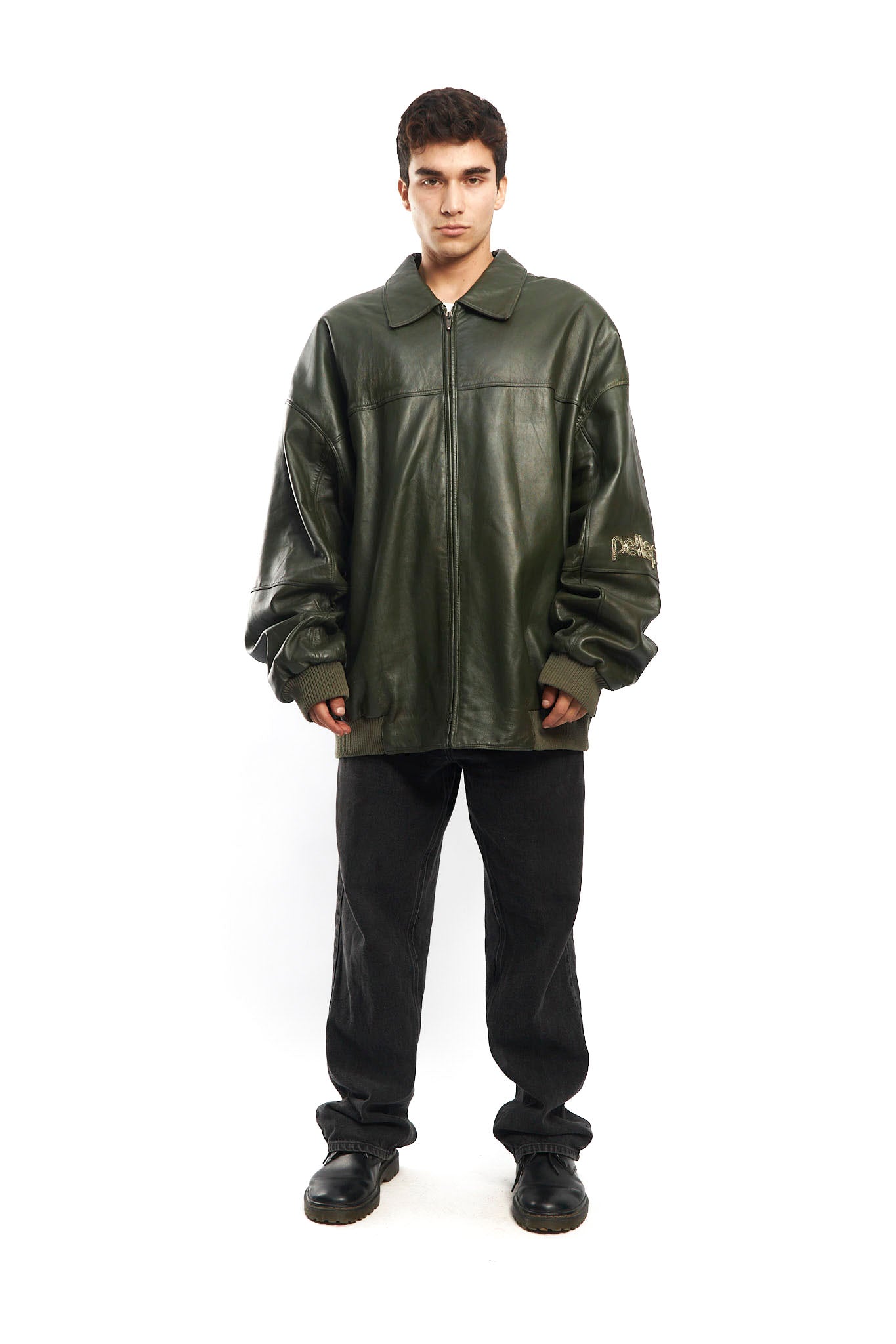 2000 Pelle Pelle By Marc Buchanan Olive Green Leather Jacket (XL/XXL)