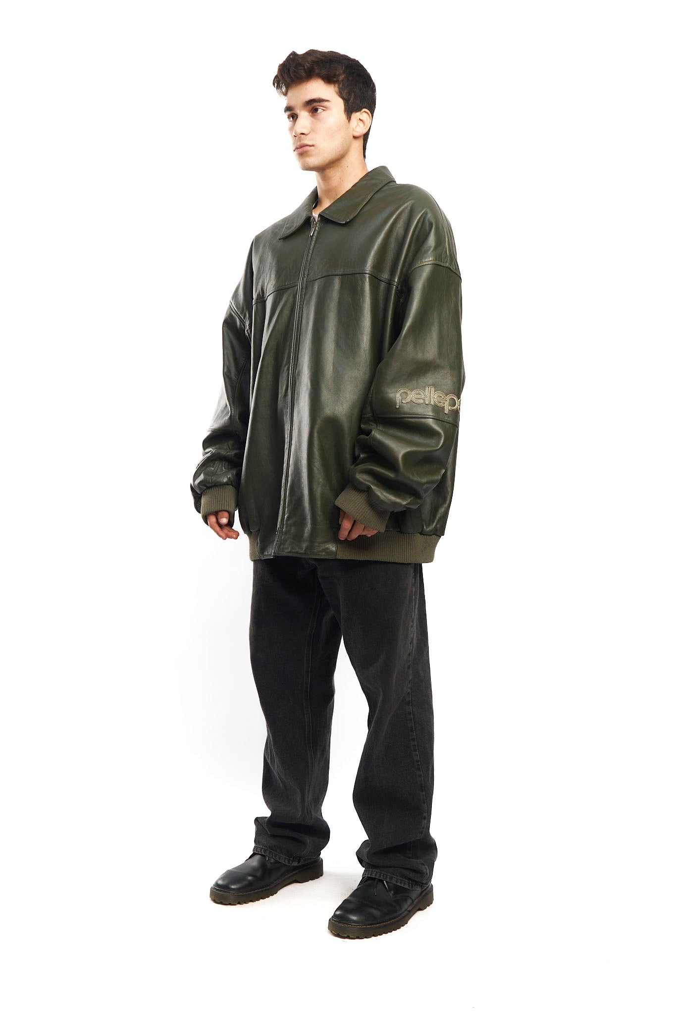2000 Pelle Pelle By Marc Buchanan Olive Green Leather Jacket (XL/XXL)