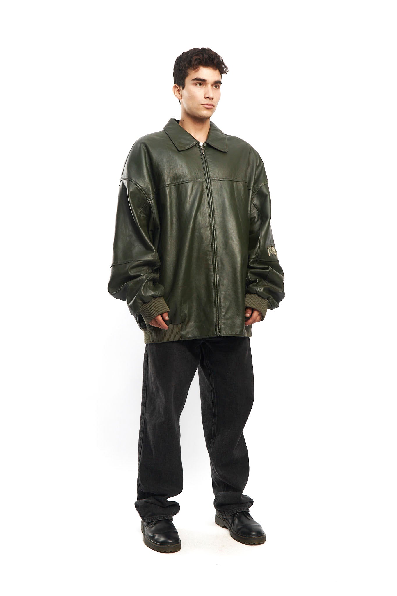 2000 Pelle Pelle By Marc Buchanan Olive Green Leather Jacket (XL/XXL)