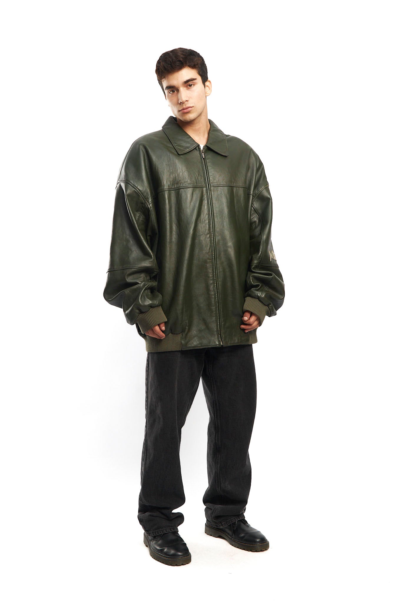 2000 Pelle Pelle By Marc Buchanan Olive Green Leather Jacket (XL/XXL)