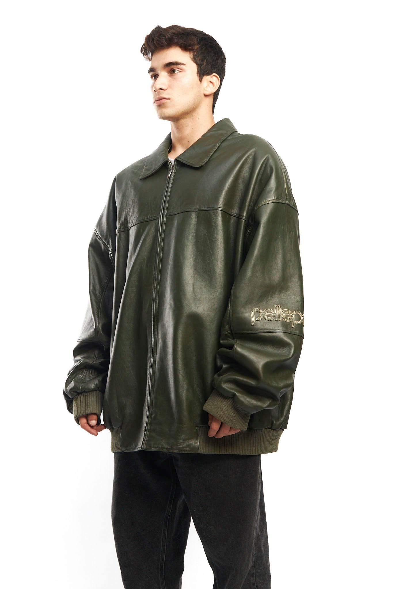 2000 Pelle Pelle By Marc Buchanan Olive Green Leather Jacket (XL/XXL)