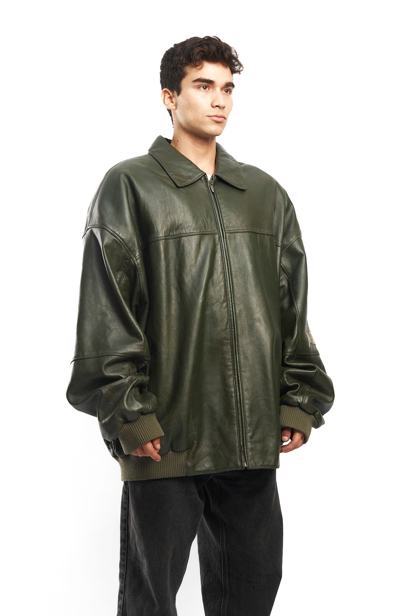 2000 Pelle Pelle By Marc Buchanan Olive Green Leather Jacket (XL/XXL)