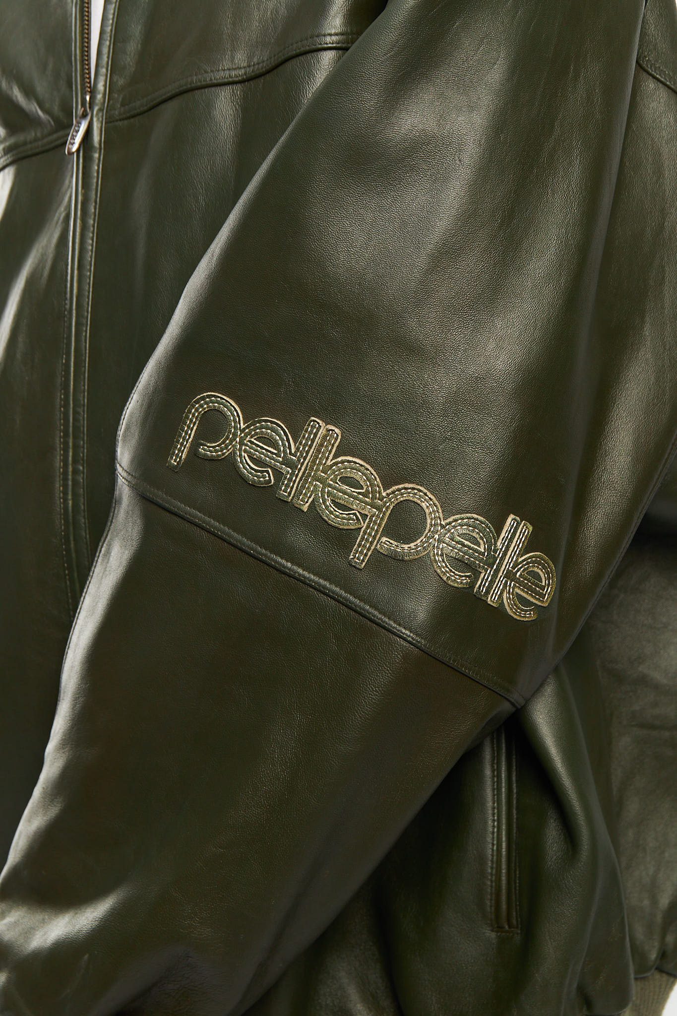 2000 Pelle Pelle By Marc Buchanan Olive Green Leather Jacket (XL/XXL)