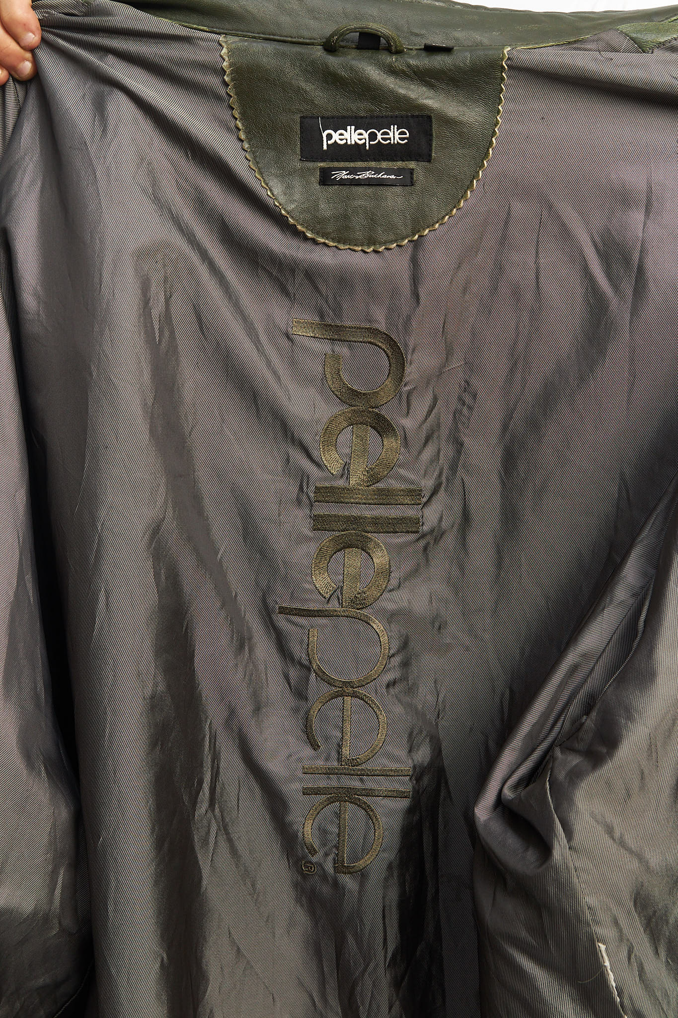 2000 Pelle Pelle By Marc Buchanan Olive Green Leather Jacket (XL/XXL)