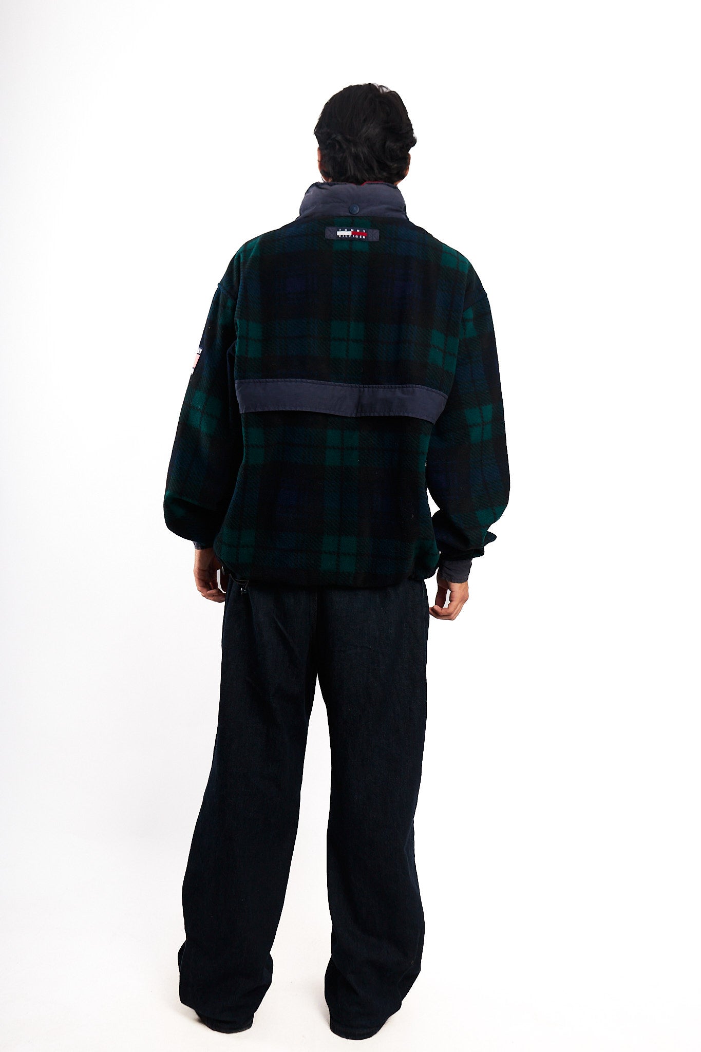 1990 Vintage Tommy Hilfiger Fleece Tartan Anorak (L)