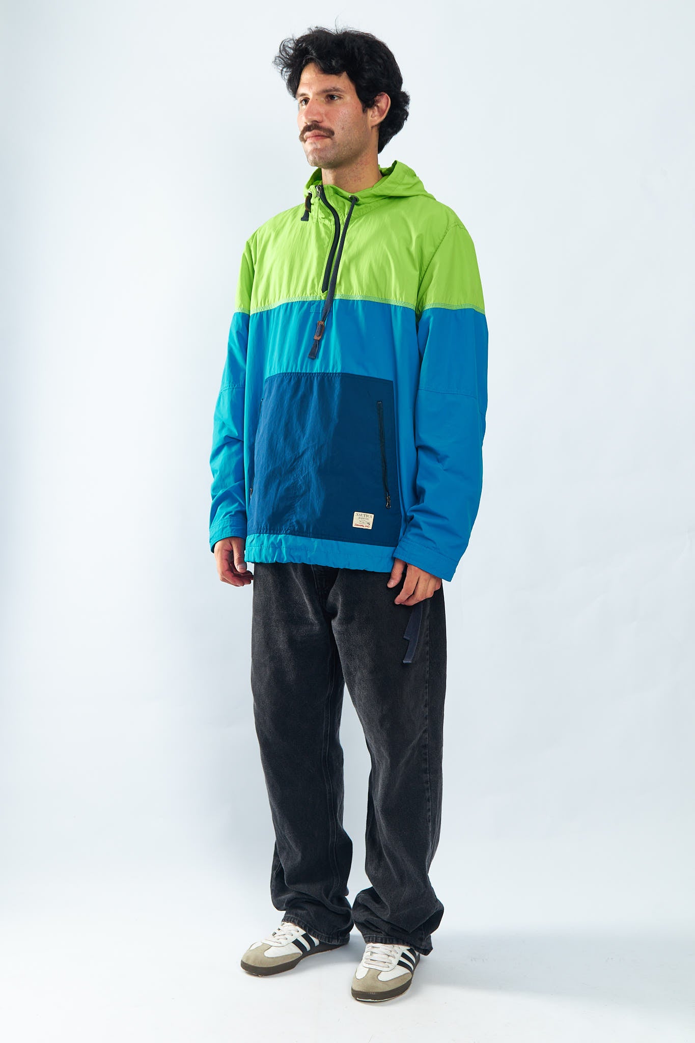 2000 Nautica Jeans Co. Colorblock Quarter Zip (L/XL)