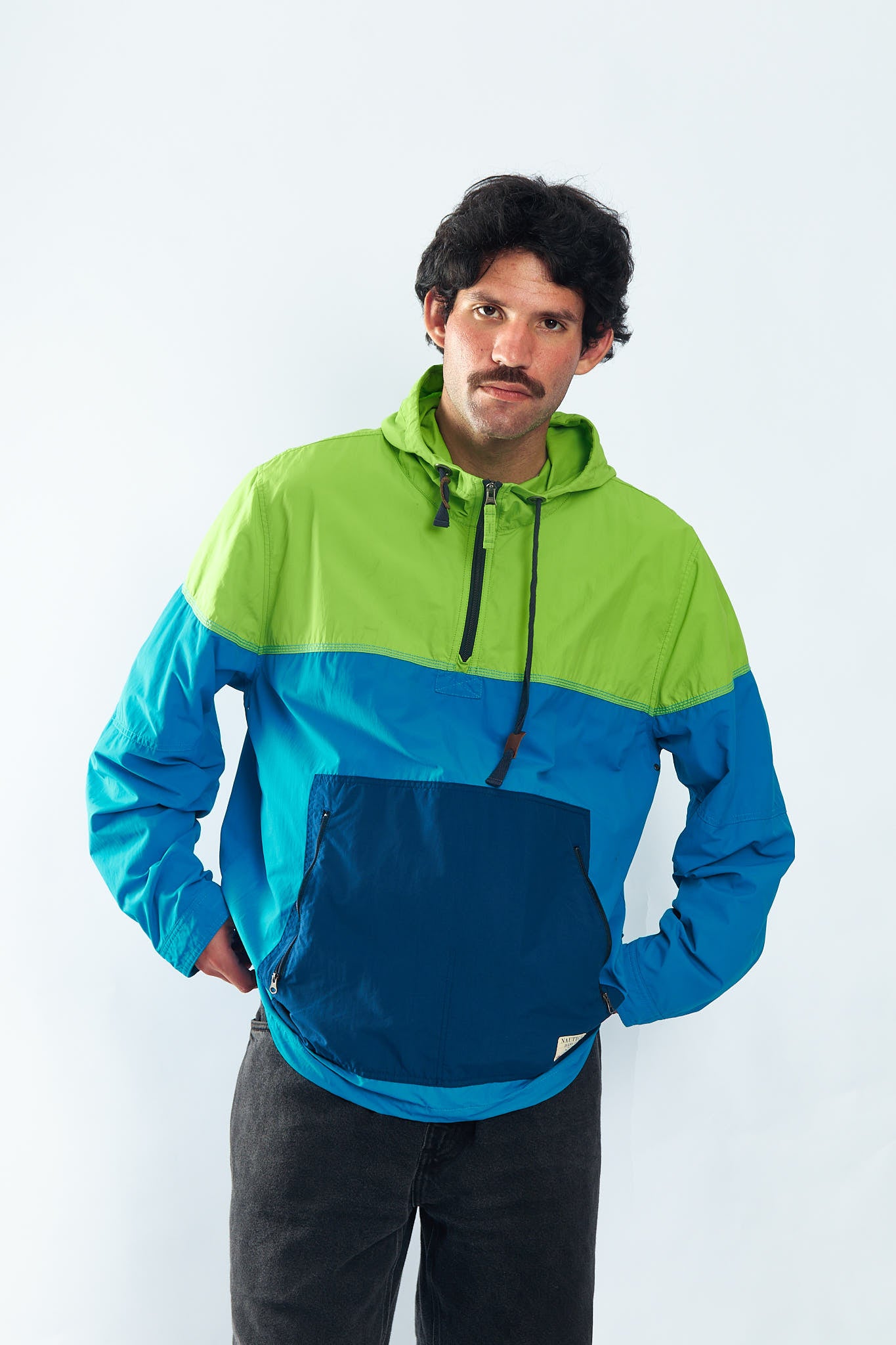 2000 Nautica Jeans Co. Colorblock Quarter Zip (L/XL)