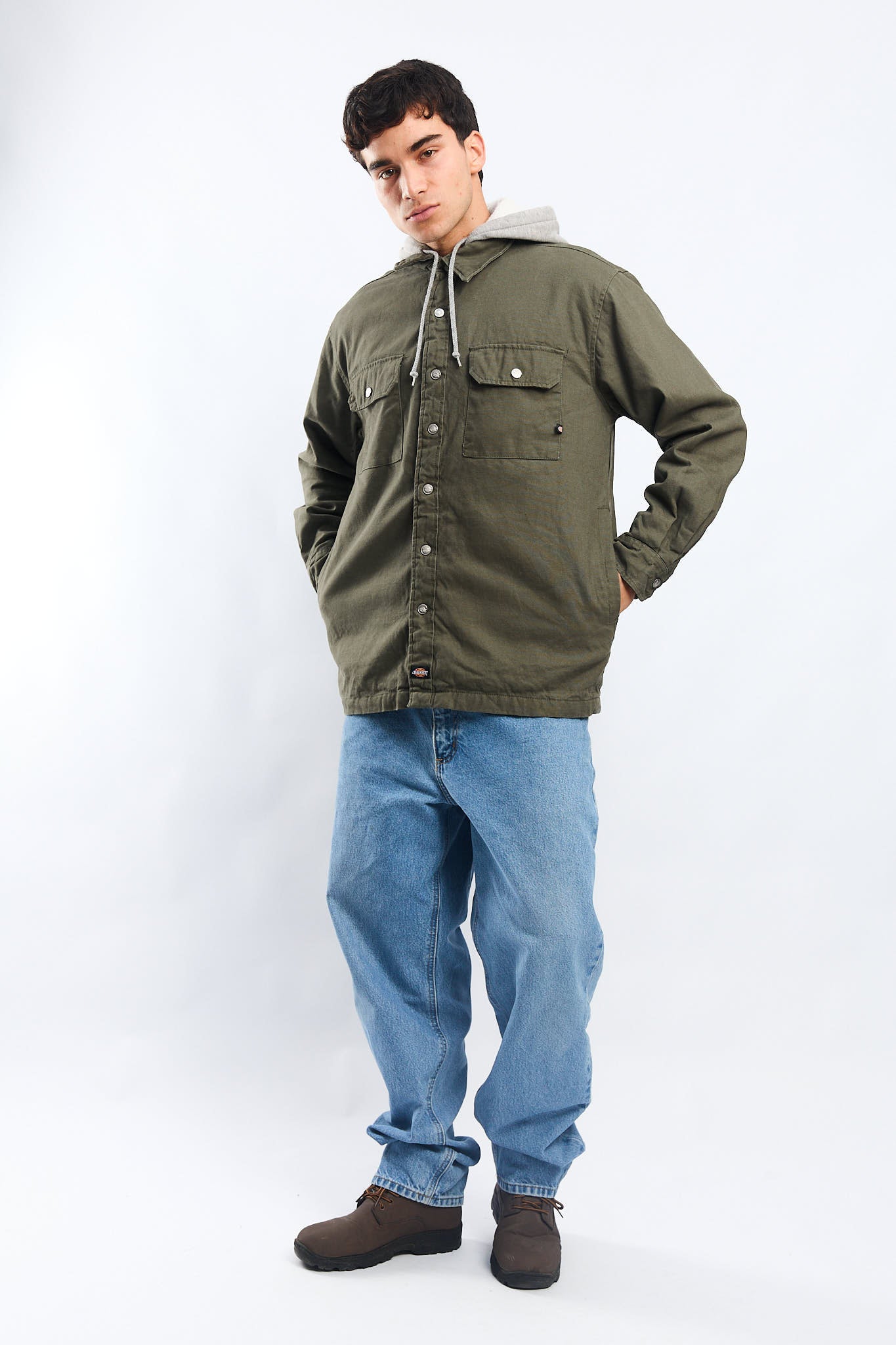 2000 Dickies Work Hooded Shirt Jacket (M/L)