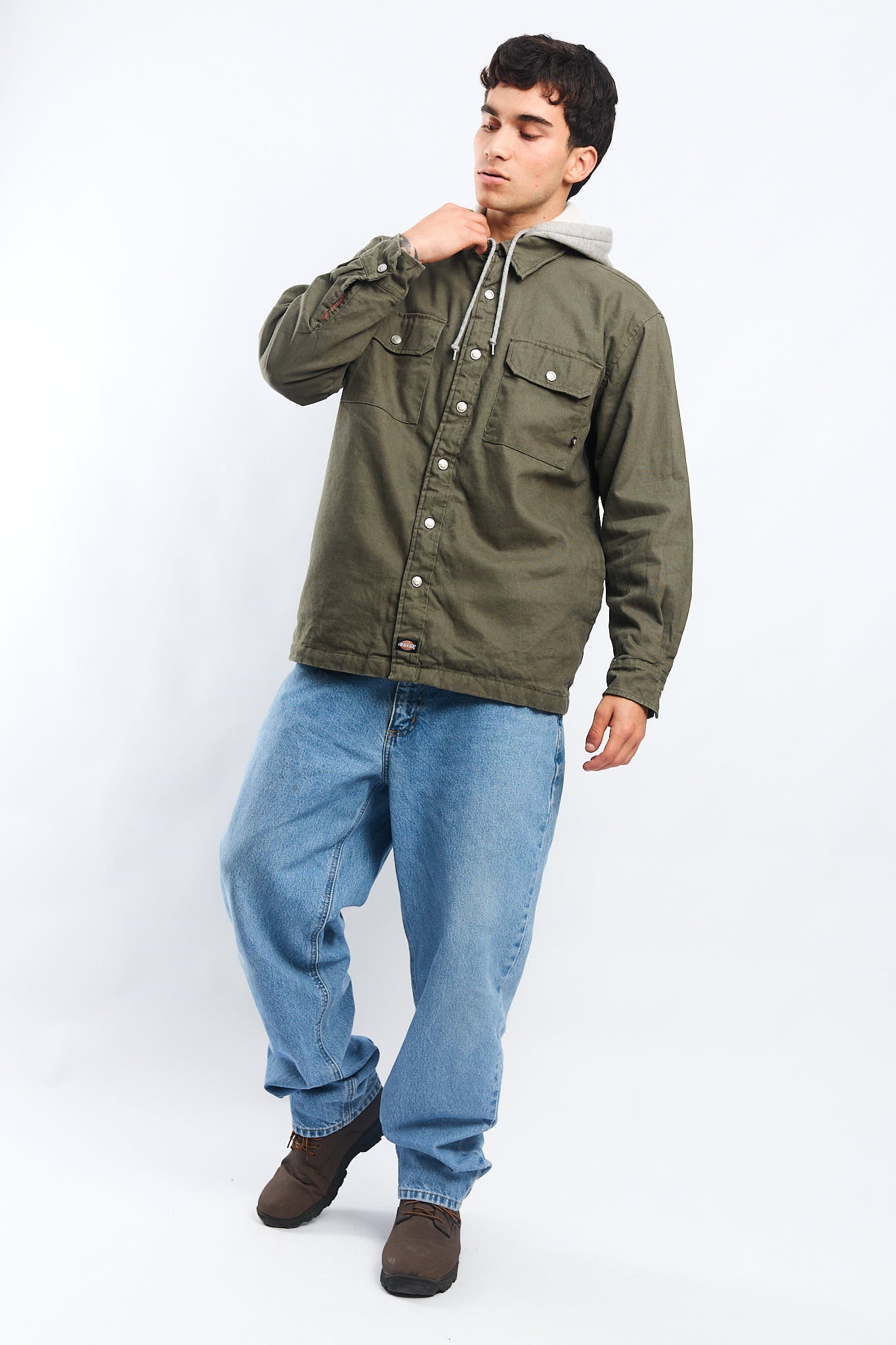 2000 Dickies Work Hooded Shirt Jacket (M/L)