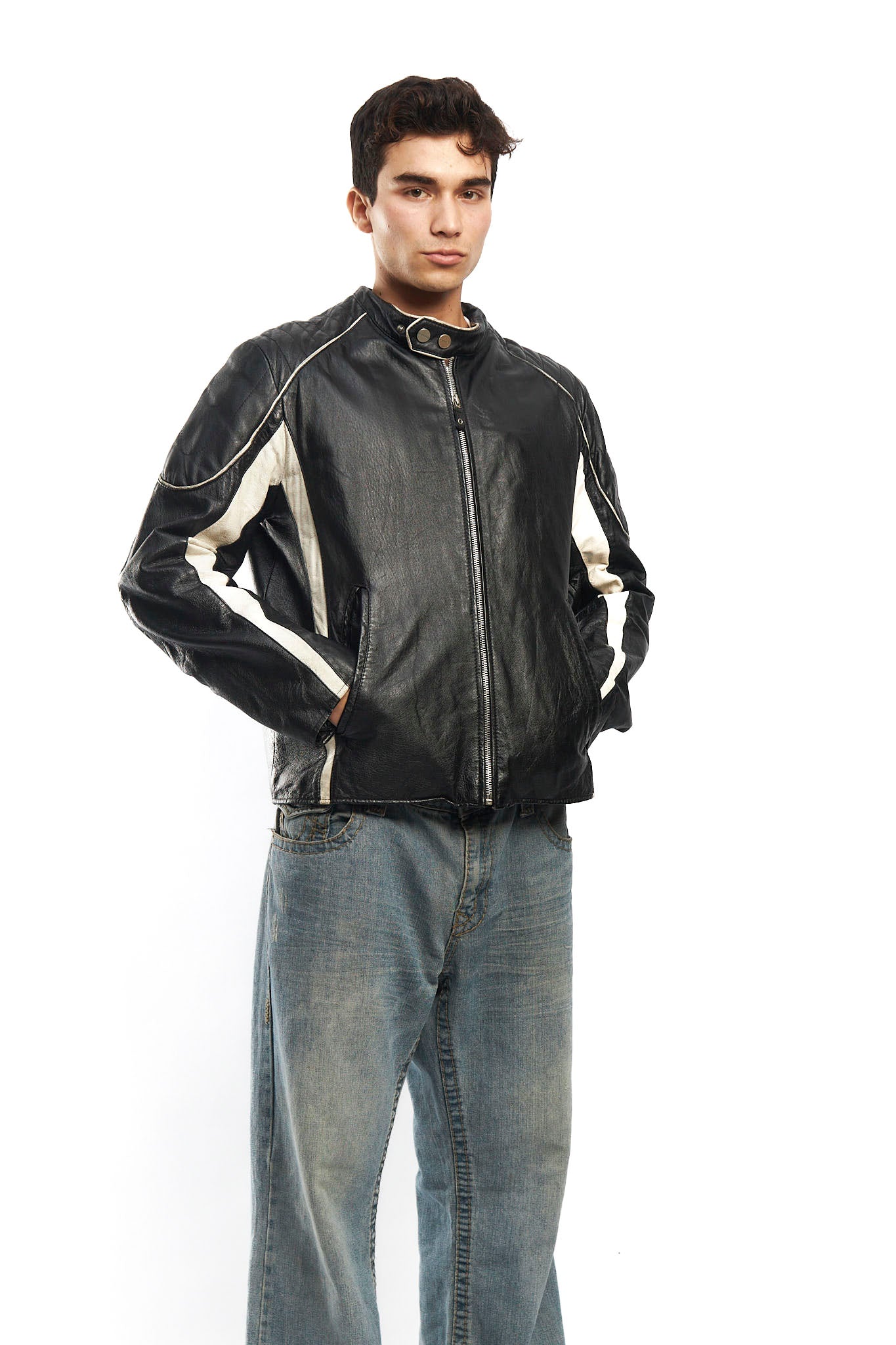 2000 Wilson x M Julian Moto Leather Cafe Racer Jacket(M/L)