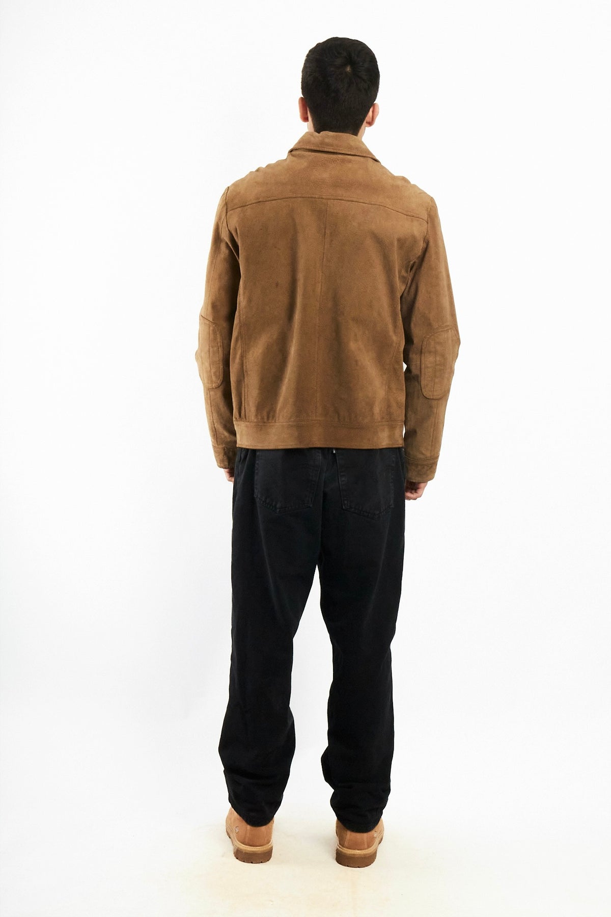 2000 Vintage Camel Workwear Leather Suede Jacket (M)