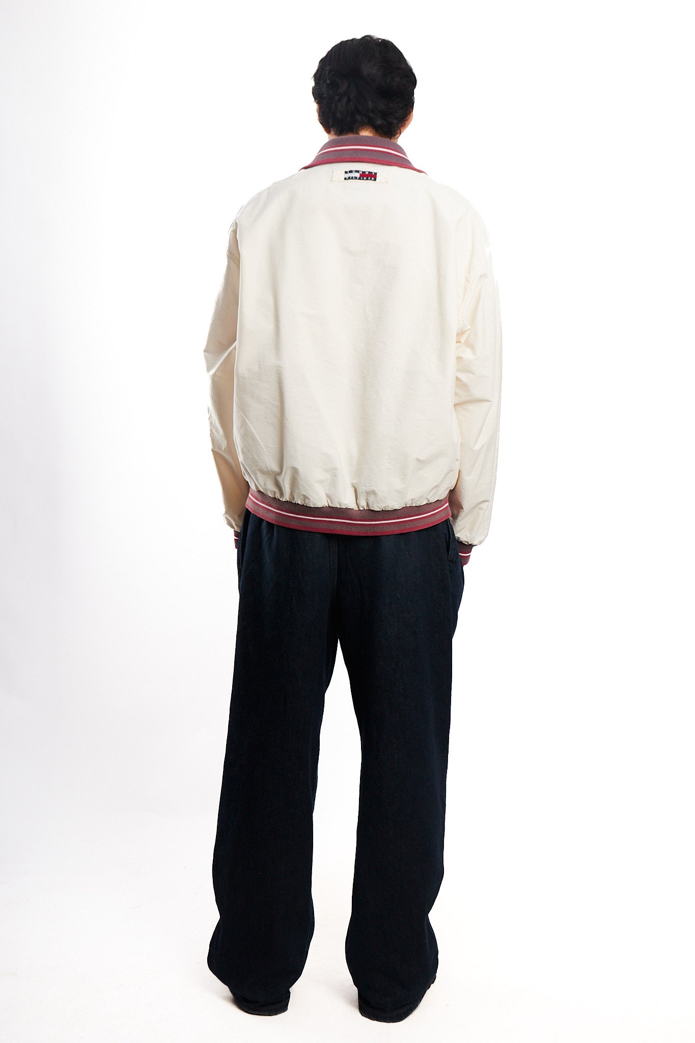 1990 Vintage Tommy Hilfiger Cream Bomber Jacket (L/XL)