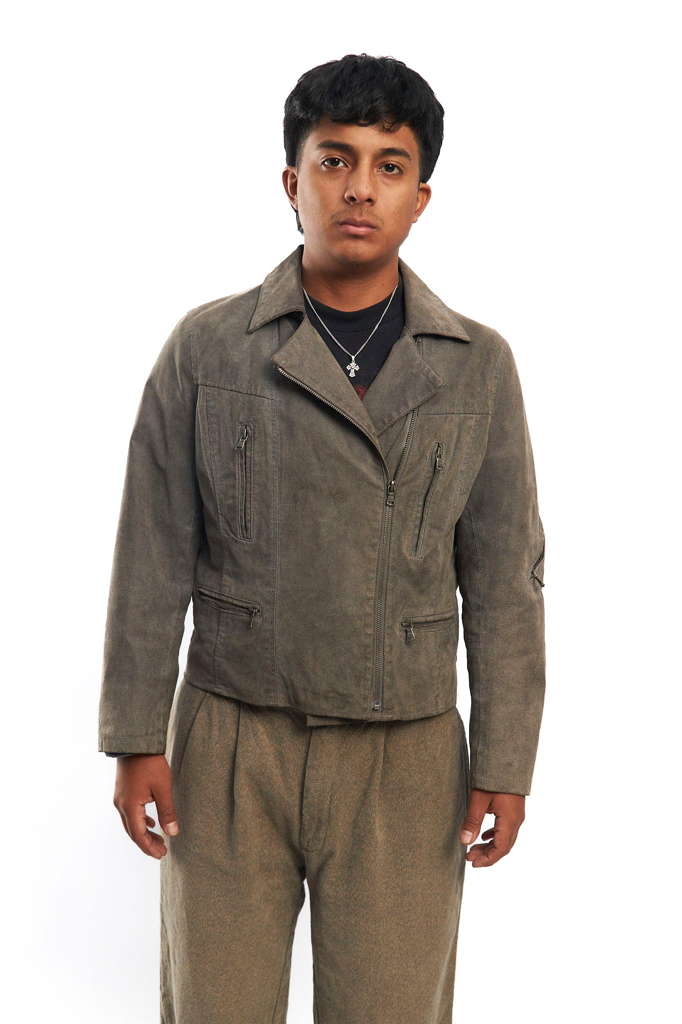 2000 Levi's Suede Boxy Biker Jacket (S/M)