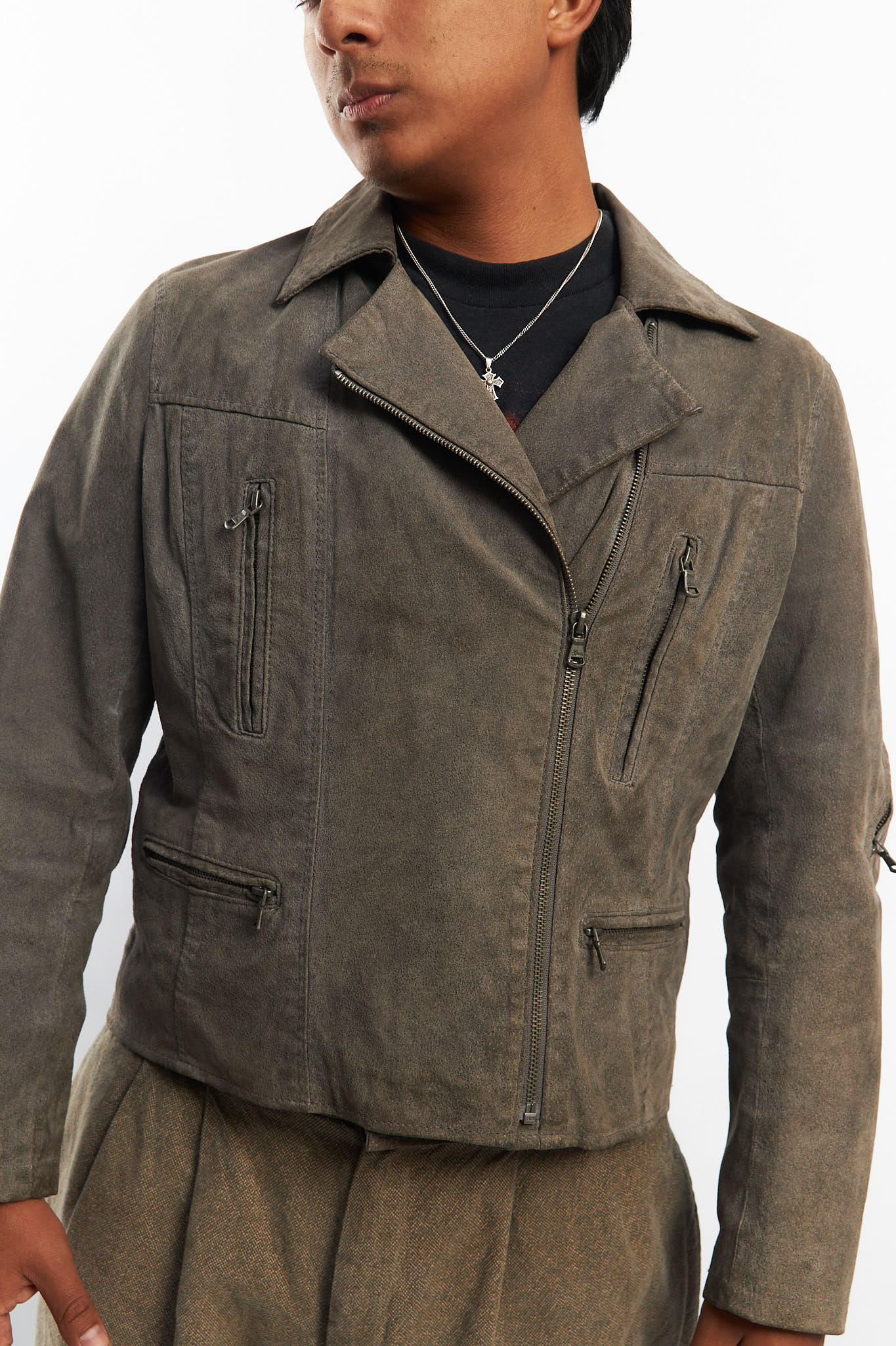 2000 Levi's Suede Boxy Biker Jacket (S/M)
