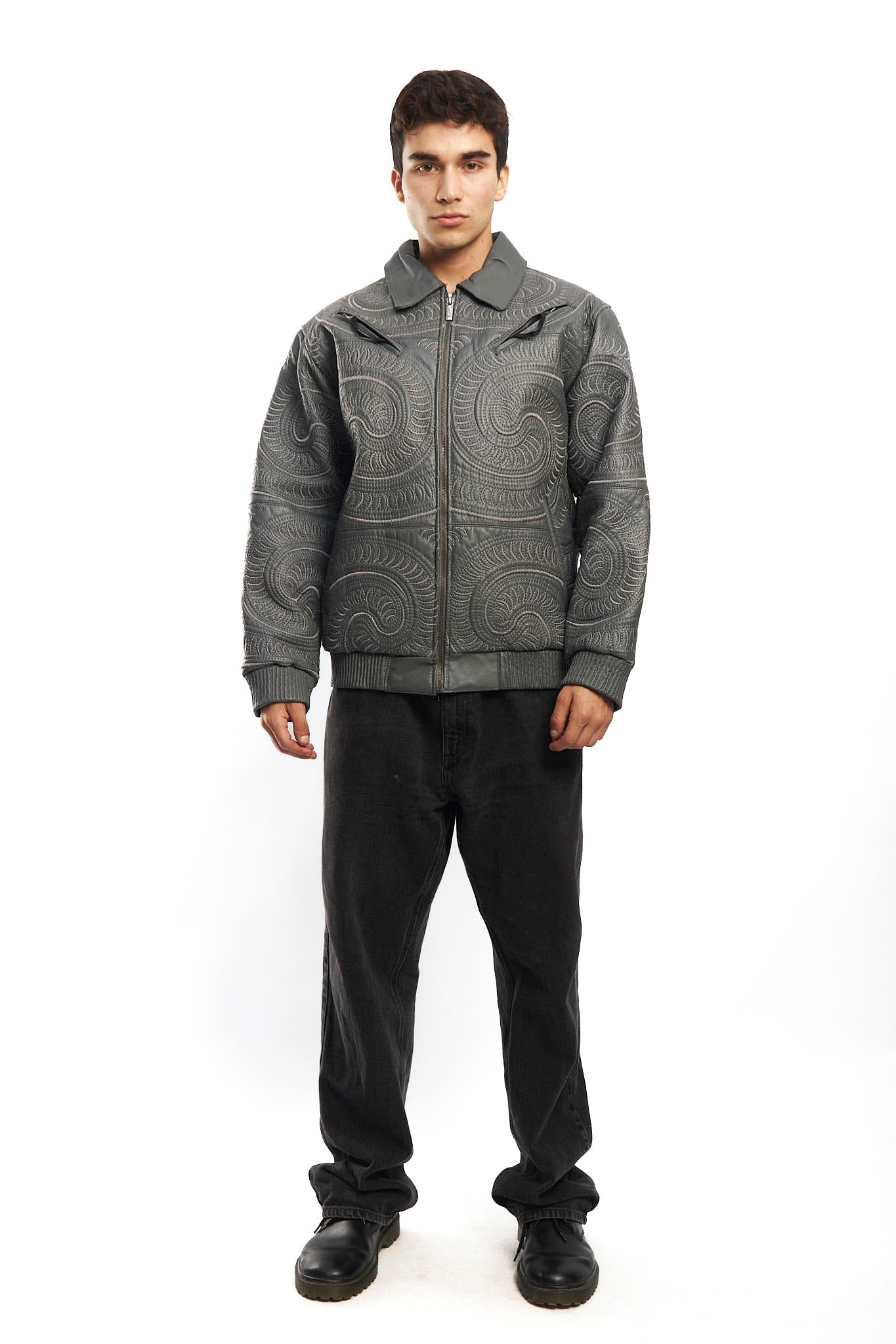 1990 Vilanto Tribal Embroidery Leather Jacket (L)