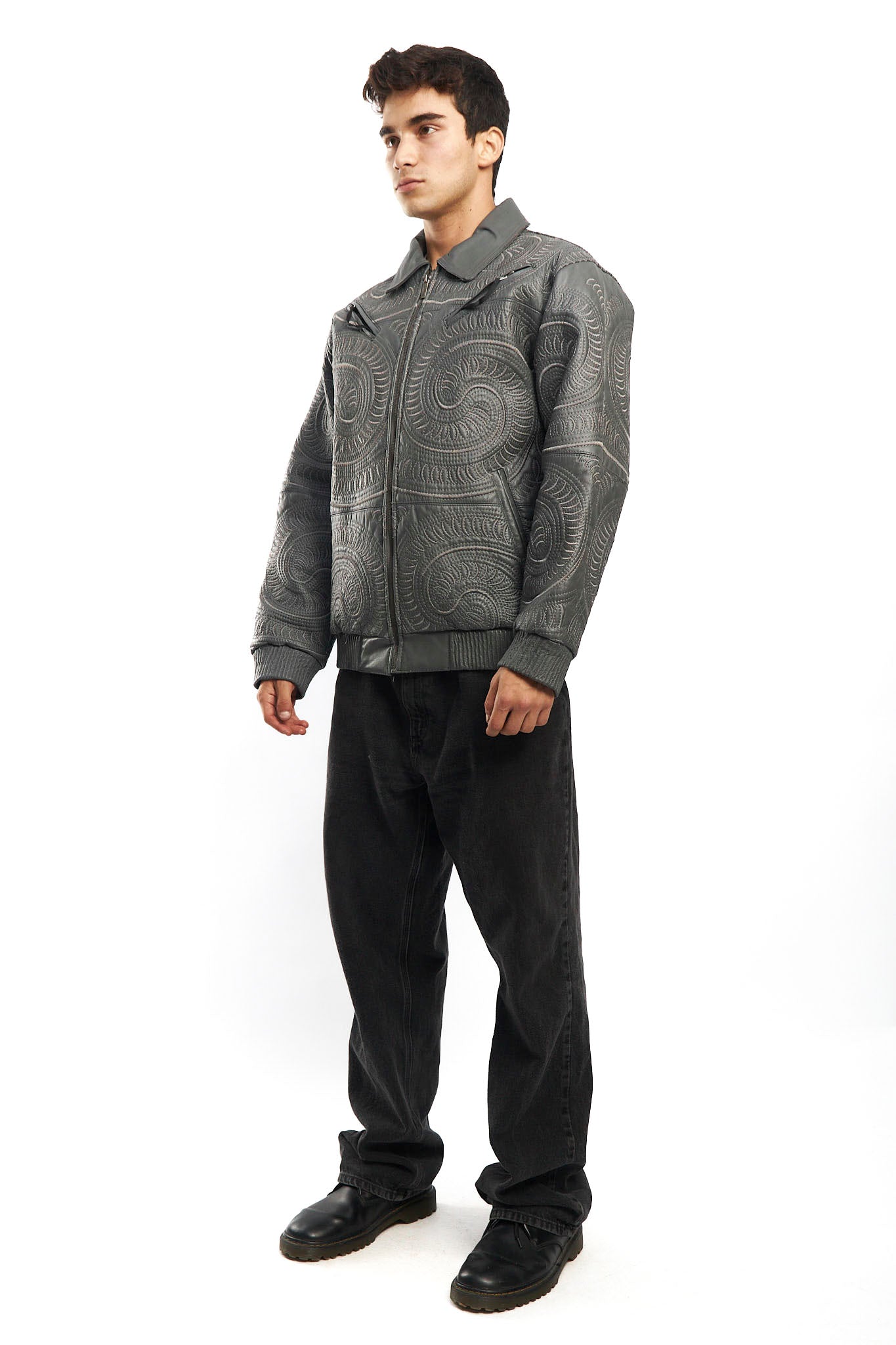 1990 Vilanto Tribal Embroidery Leather Jacket (L)