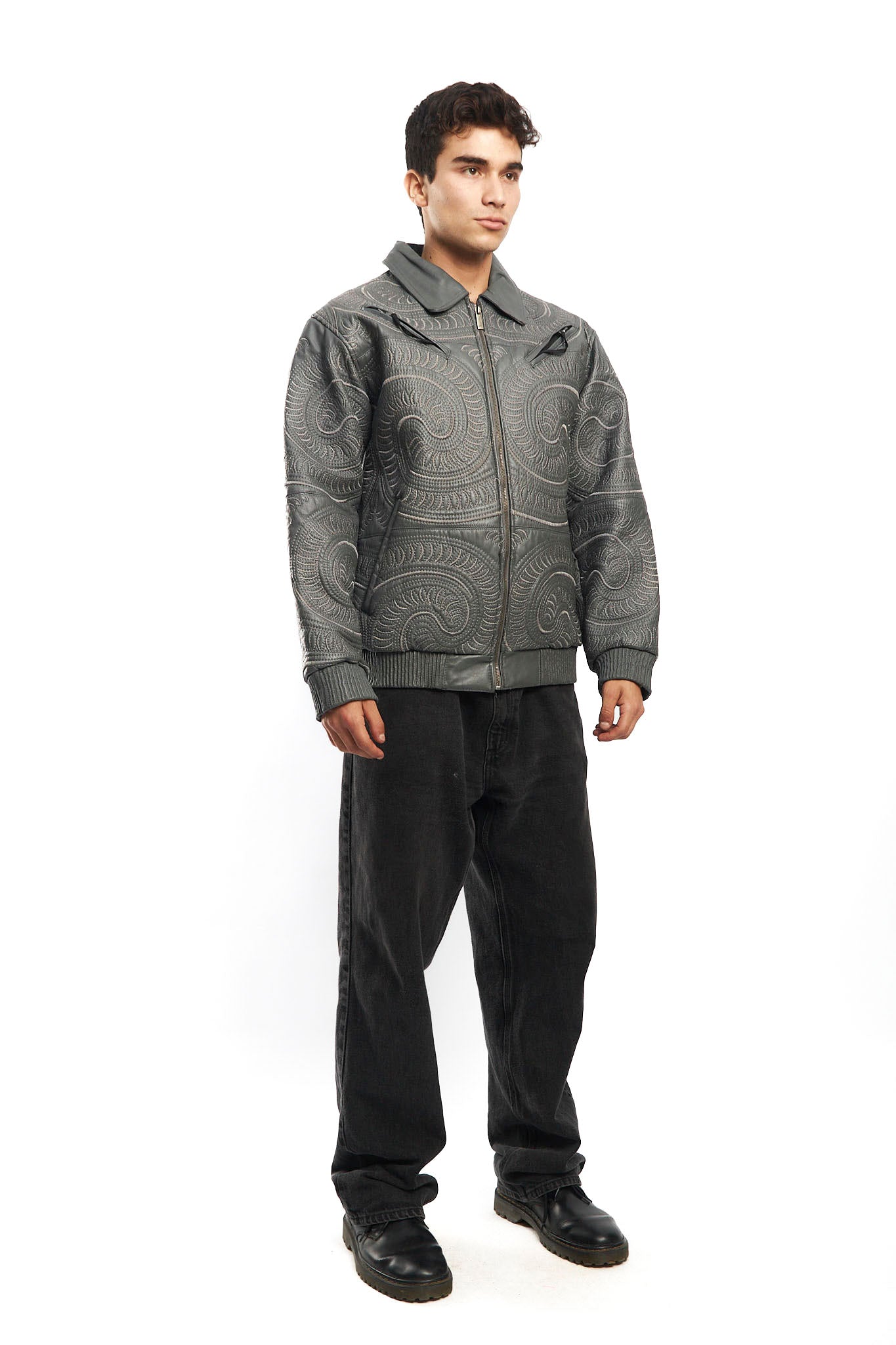 1990 Vilanto Tribal Embroidery Leather Jacket (L)