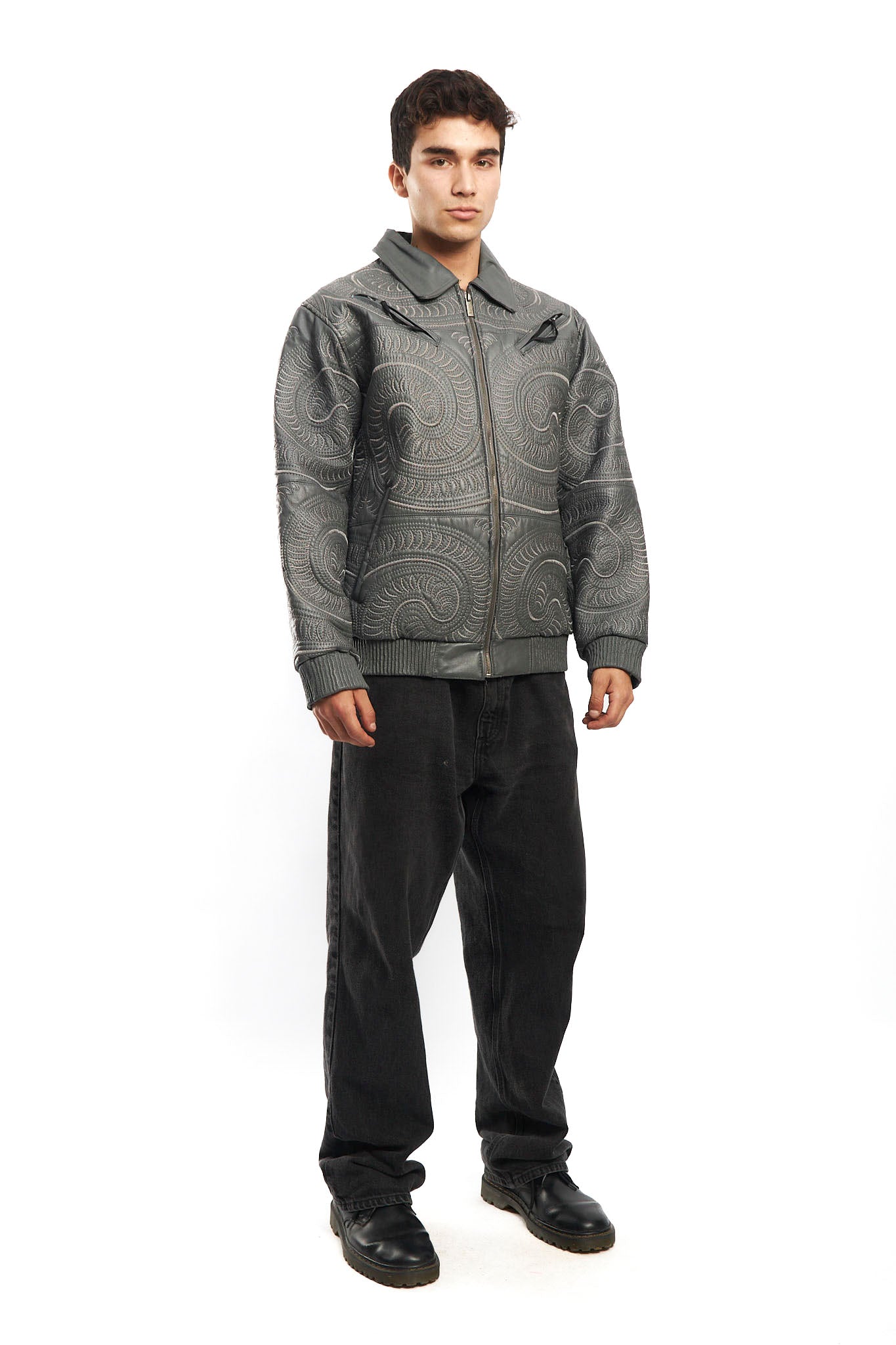 1990 Vilanto Tribal Embroidery Leather Jacket (L)