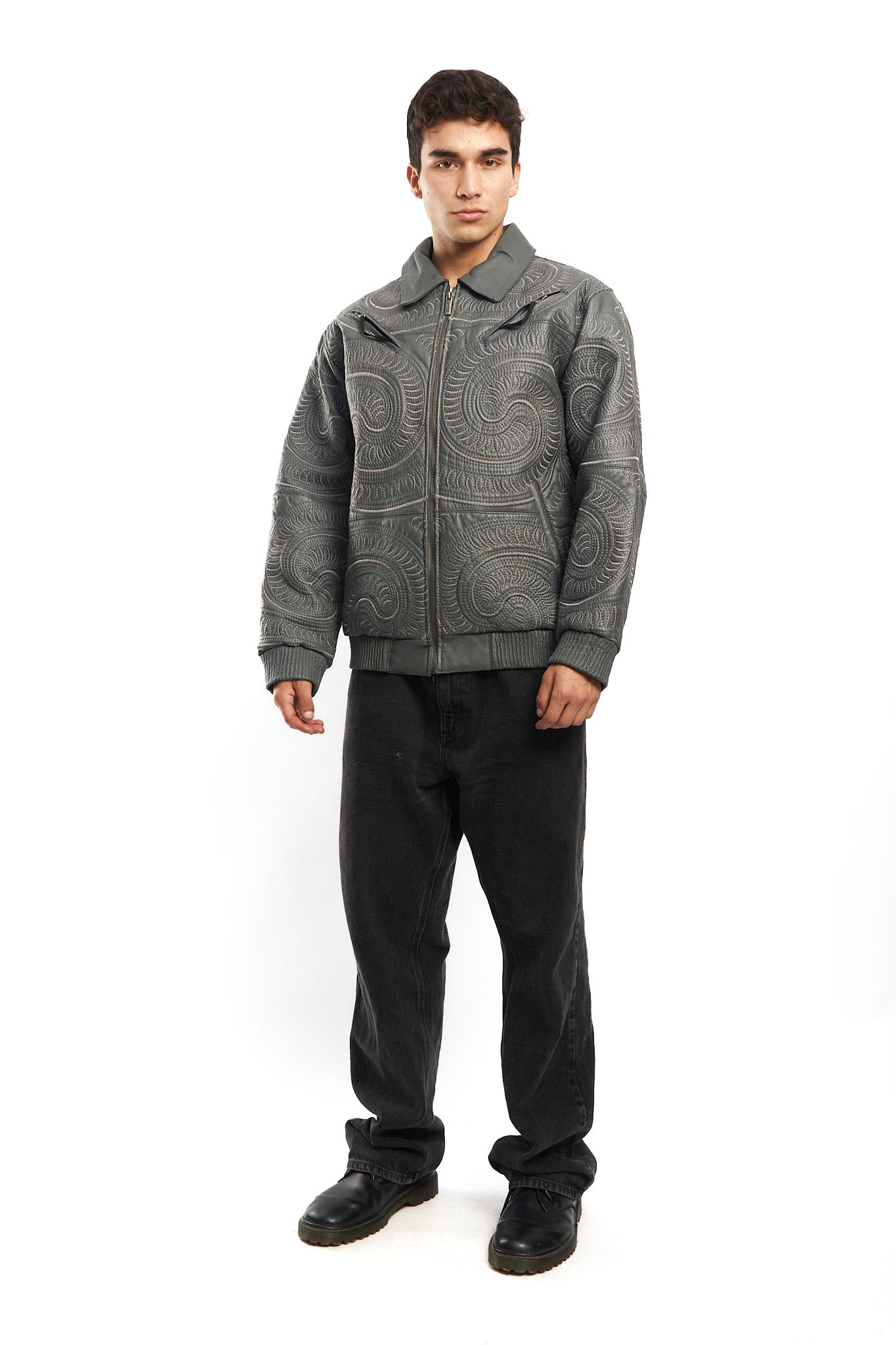 1990 Vilanto Tribal Embroidery Leather Jacket (L)
