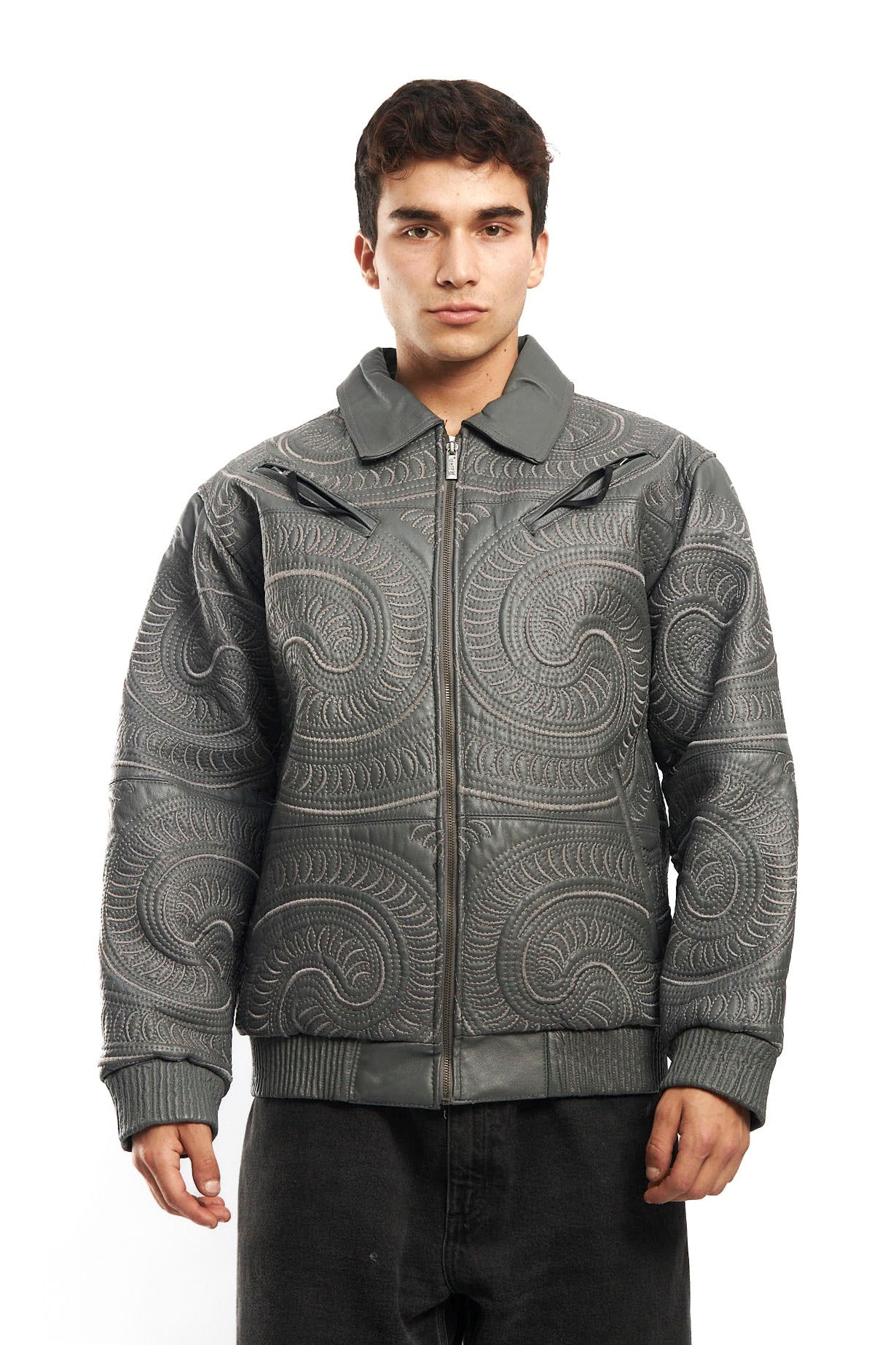 1990 Vilanto Tribal Embroidery Leather Jacket (L)