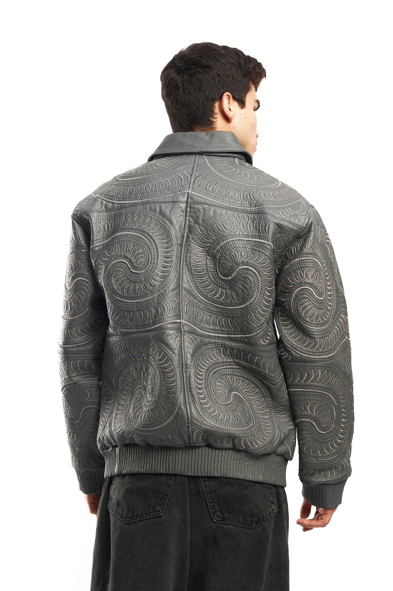 1990 Vilanto Tribal Embroidery Leather Jacket (L)