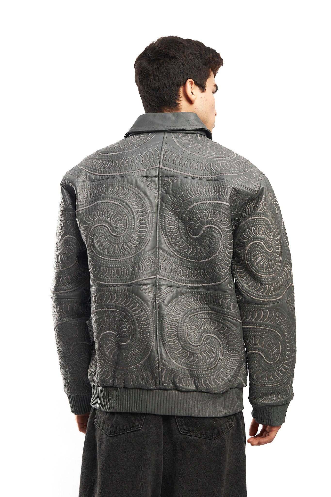1990 Vilanto Tribal Embroidery Leather Jacket (L)