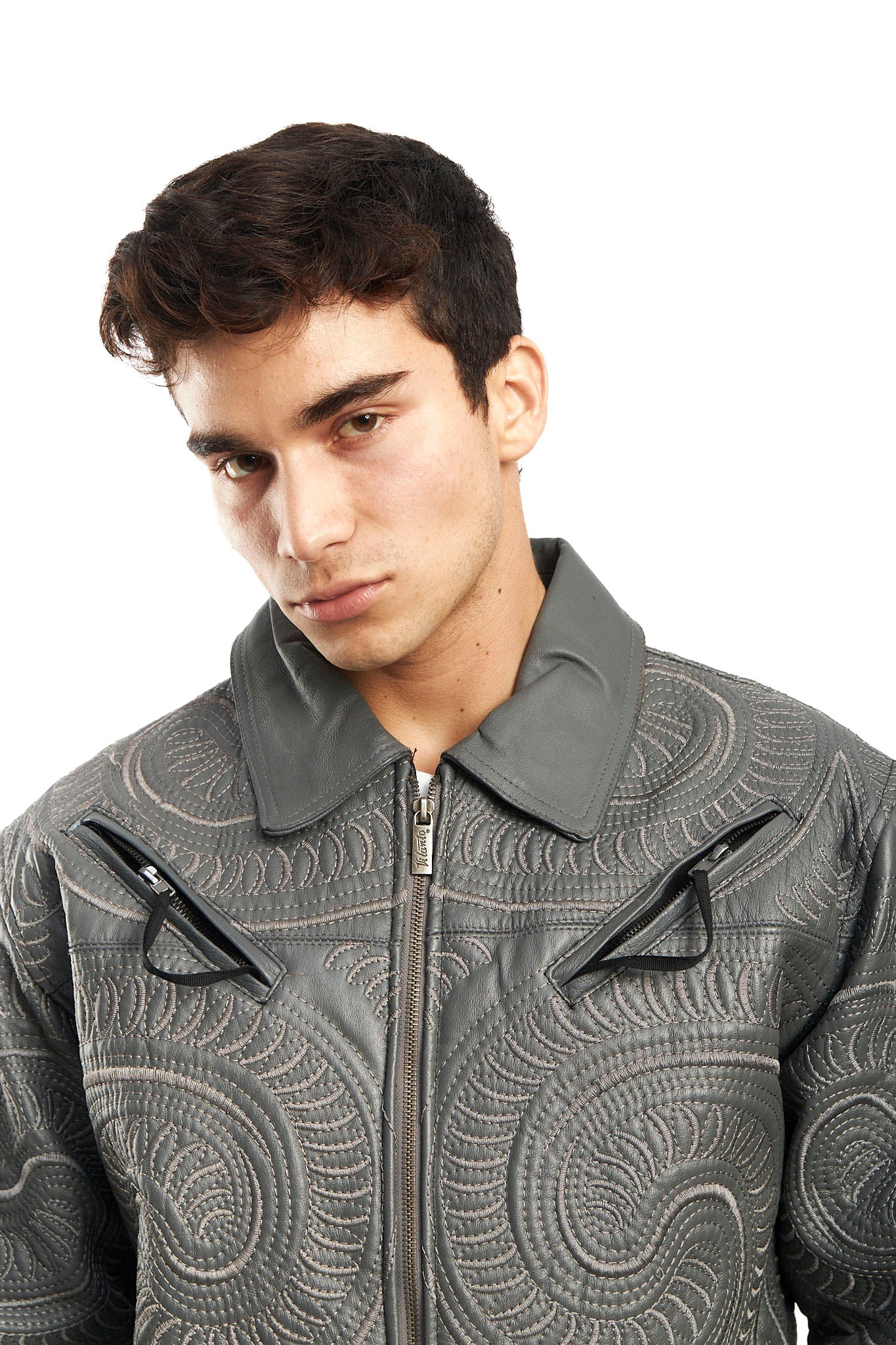 1990 Vilanto Tribal Embroidery Leather Jacket (L)