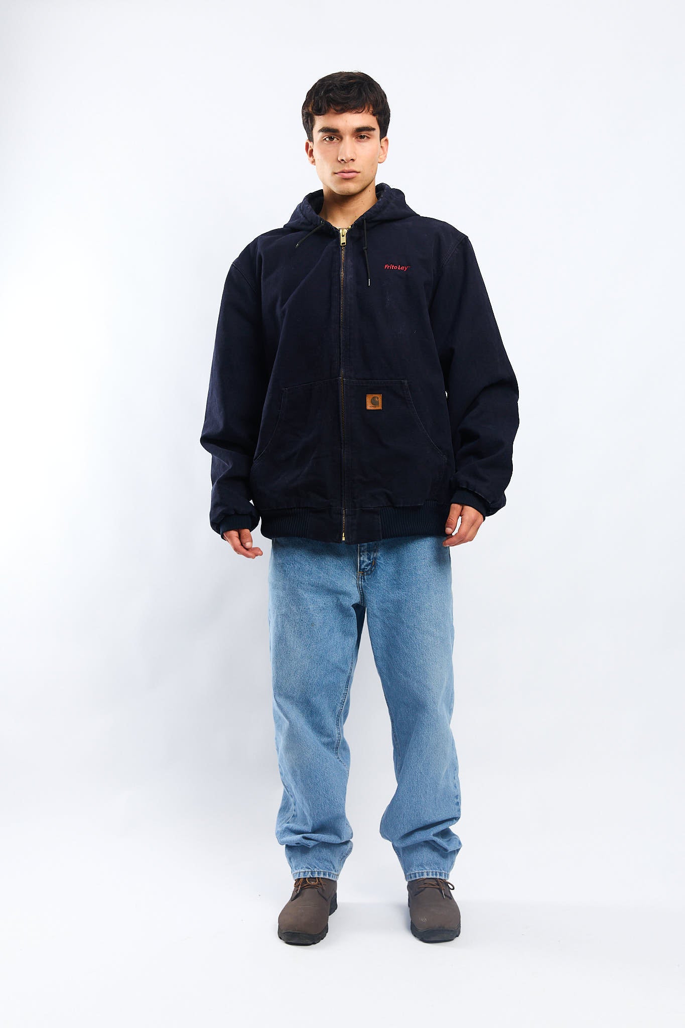 Vintage Carhartt J130 Navy Blue Duck Active Jacket (XL)