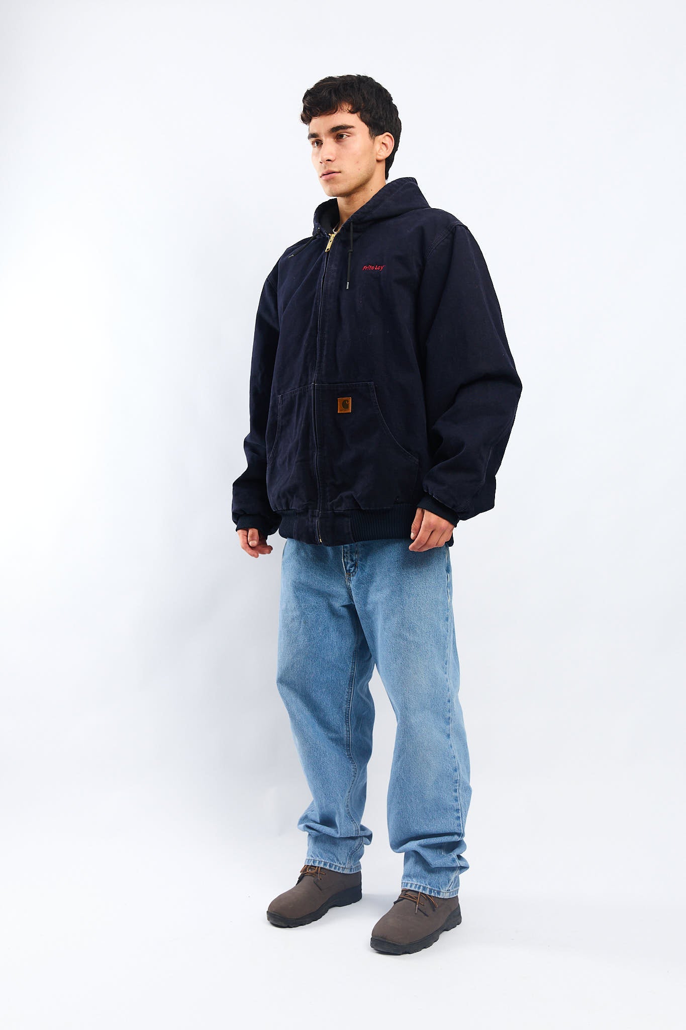 Vintage Carhartt J130 Navy Blue Duck Active Jacket (XL)