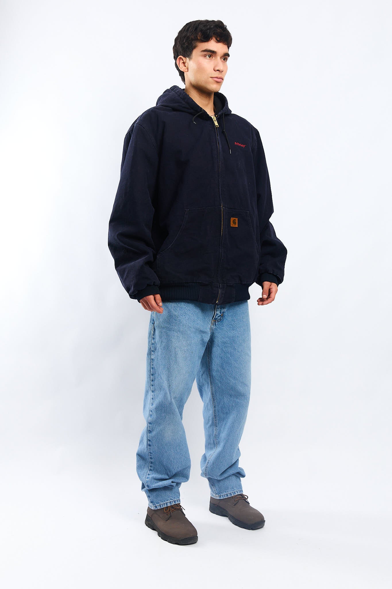 Vintage Carhartt J130 Navy Blue Duck Active Jacket (XL)