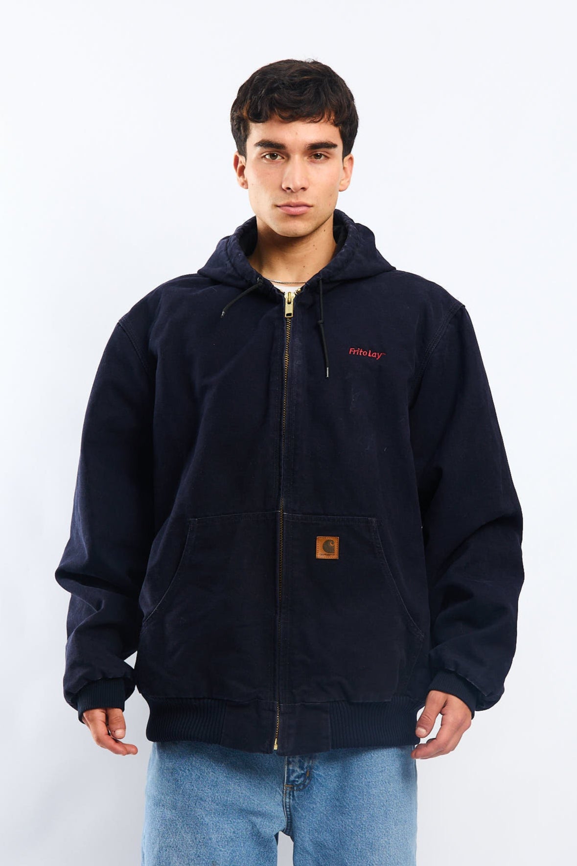 Vintage Carhartt J130 Navy Blue Duck Active Jacket (XL)