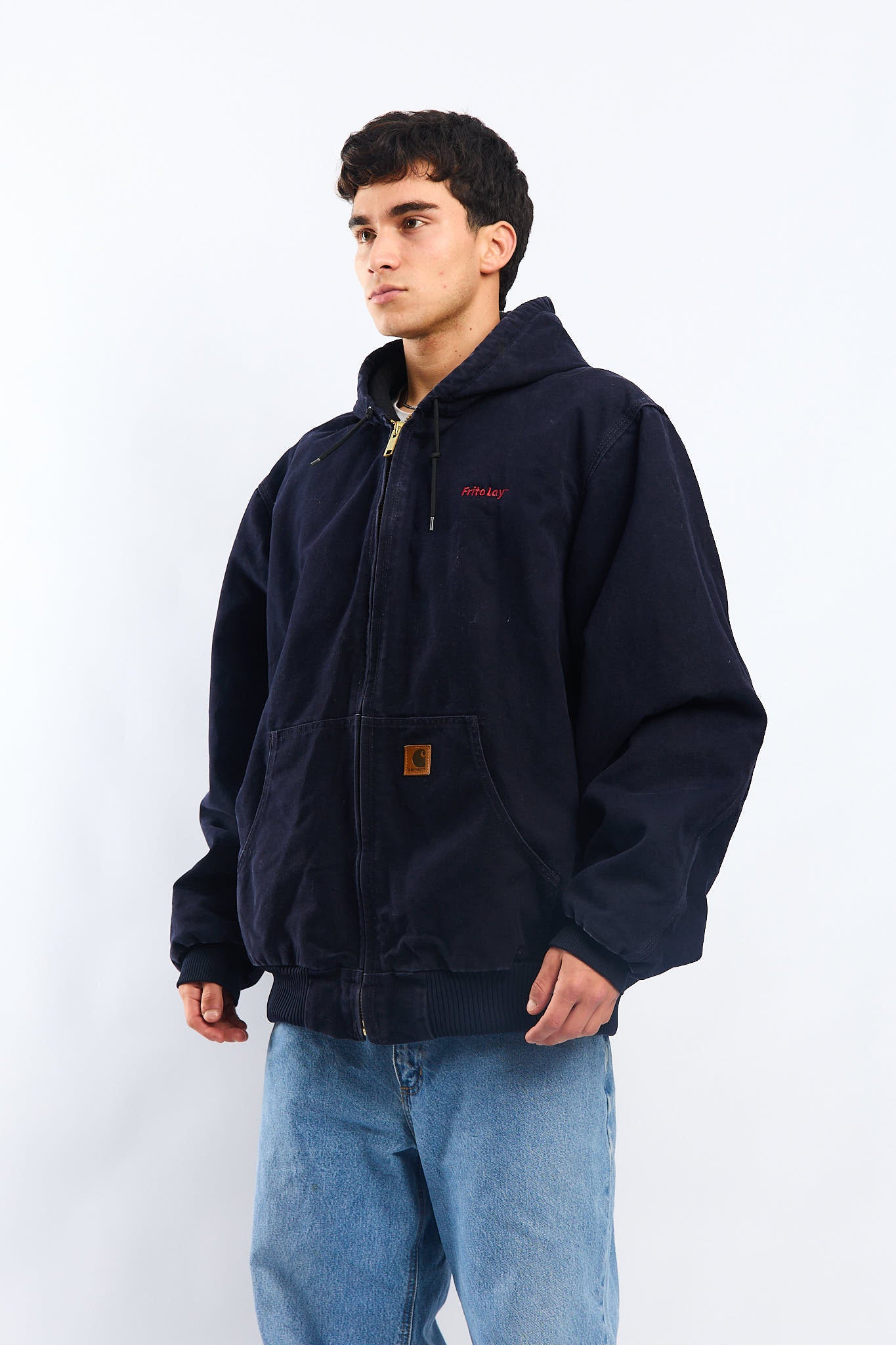 Vintage Carhartt J130 Navy Blue Duck Active Jacket (XL)