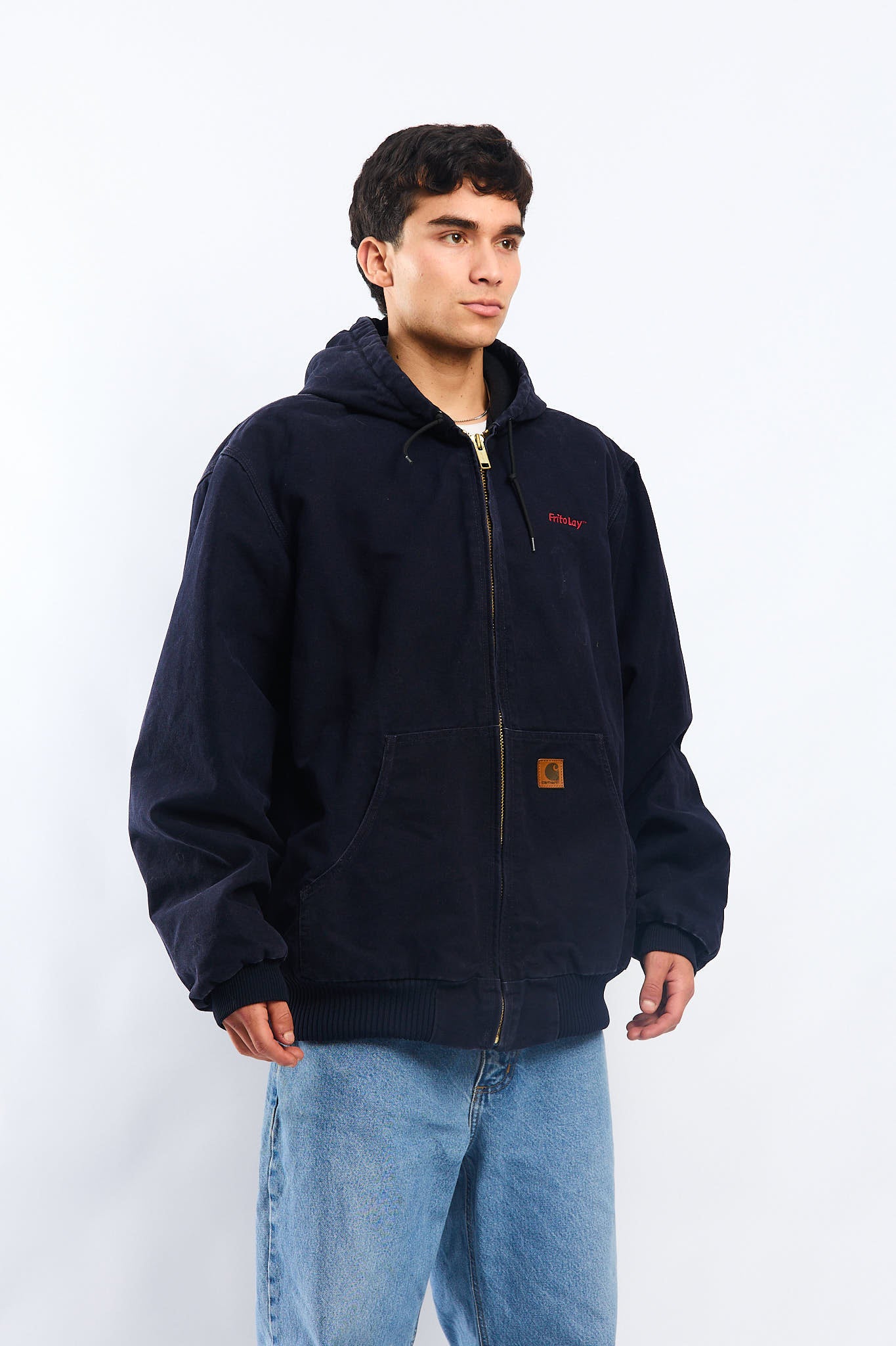 Vintage Carhartt J130 Navy Blue Duck Active Jacket (XL)